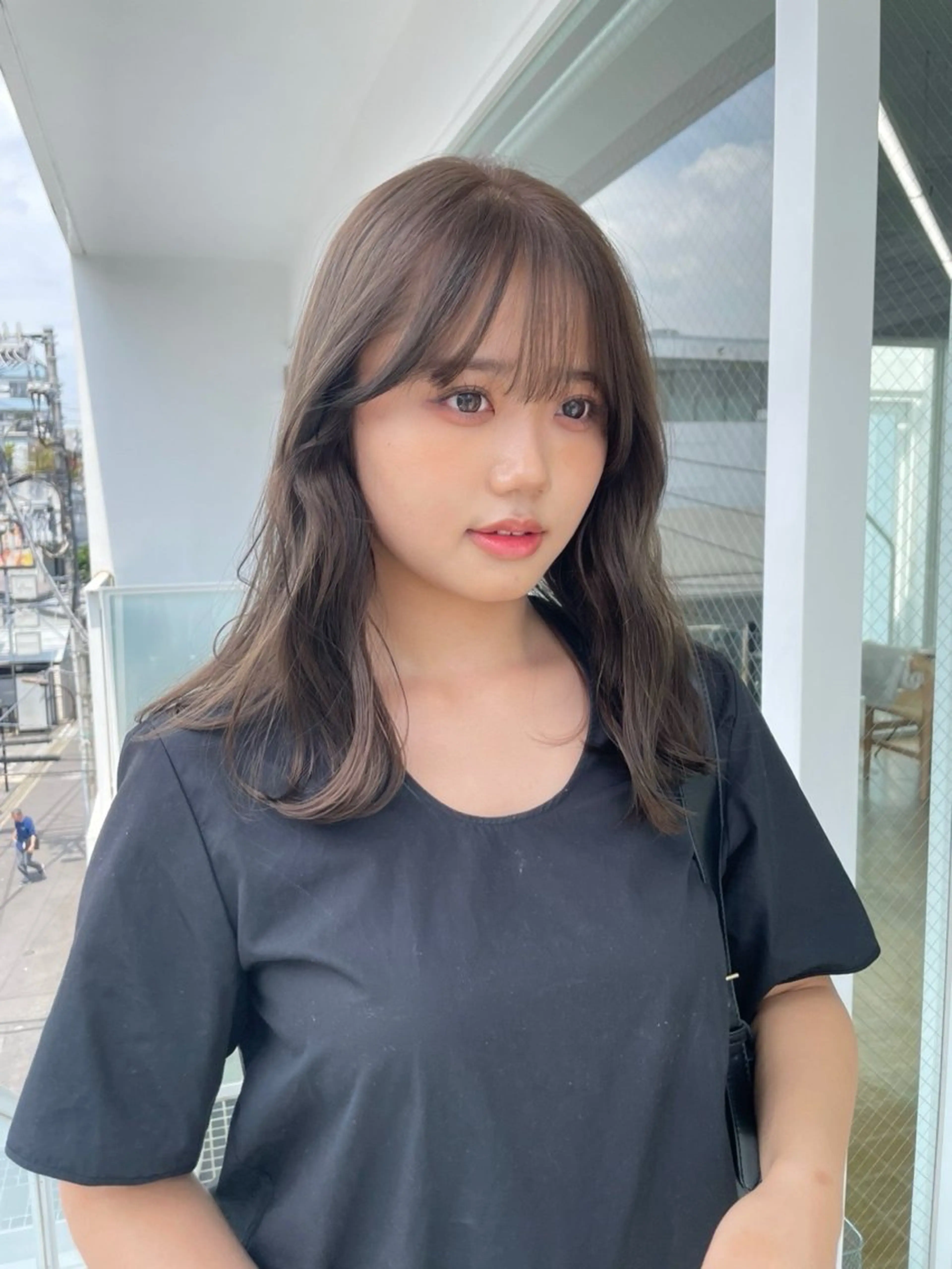 カラー ヘアカラー トリートメント maina/透明感 ベージュ/ブラウンのヘアスタイル