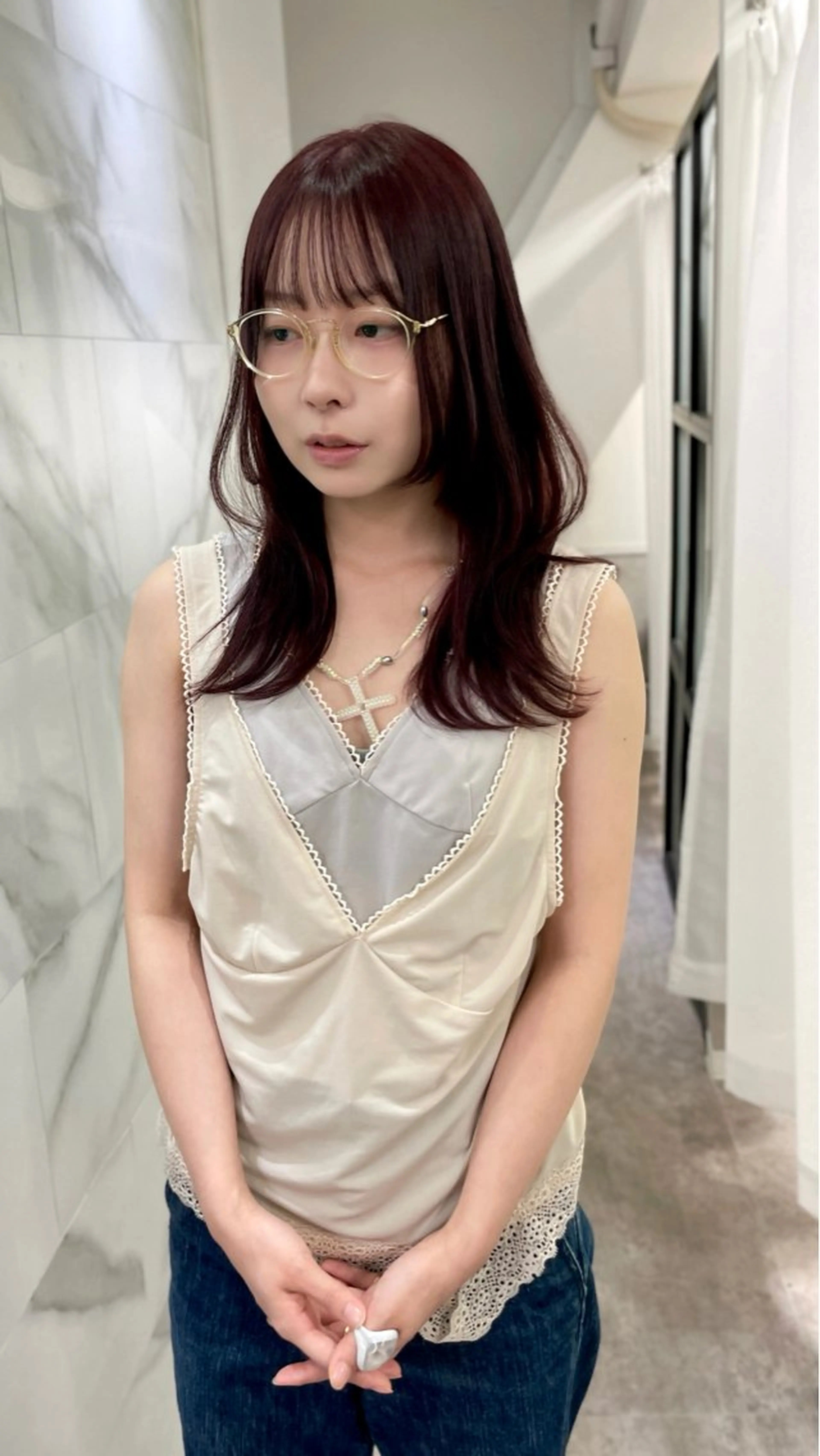 セミロング ヘアカラー 🖱️透明感カラー ×髪質改善Rikyuのヘアスタイル