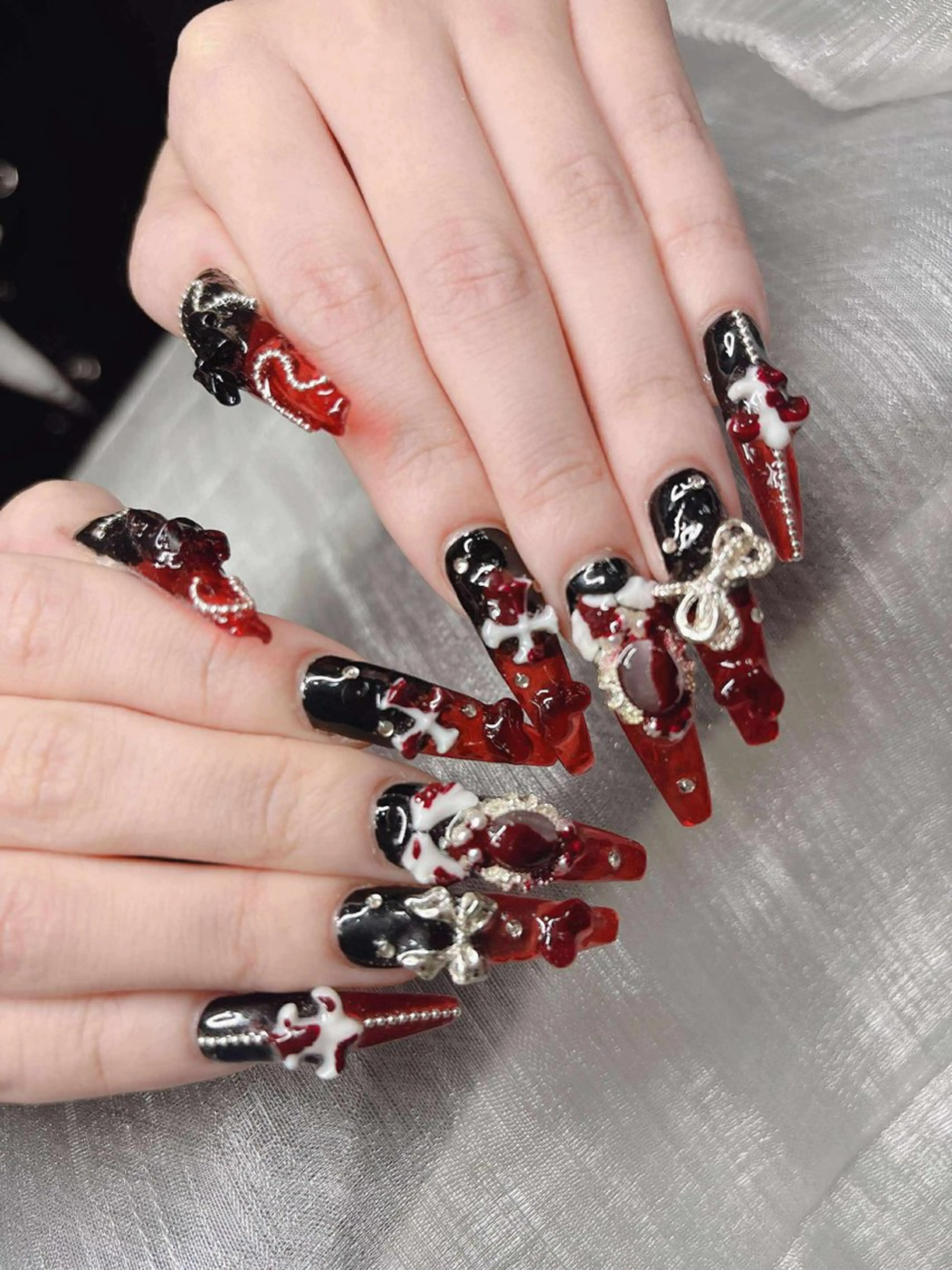 ネイル 長さ出し グラデーション 卒業式 キラキラネイル マグネットネイル ハンドネイル Lee Nailsのネイルデザイン