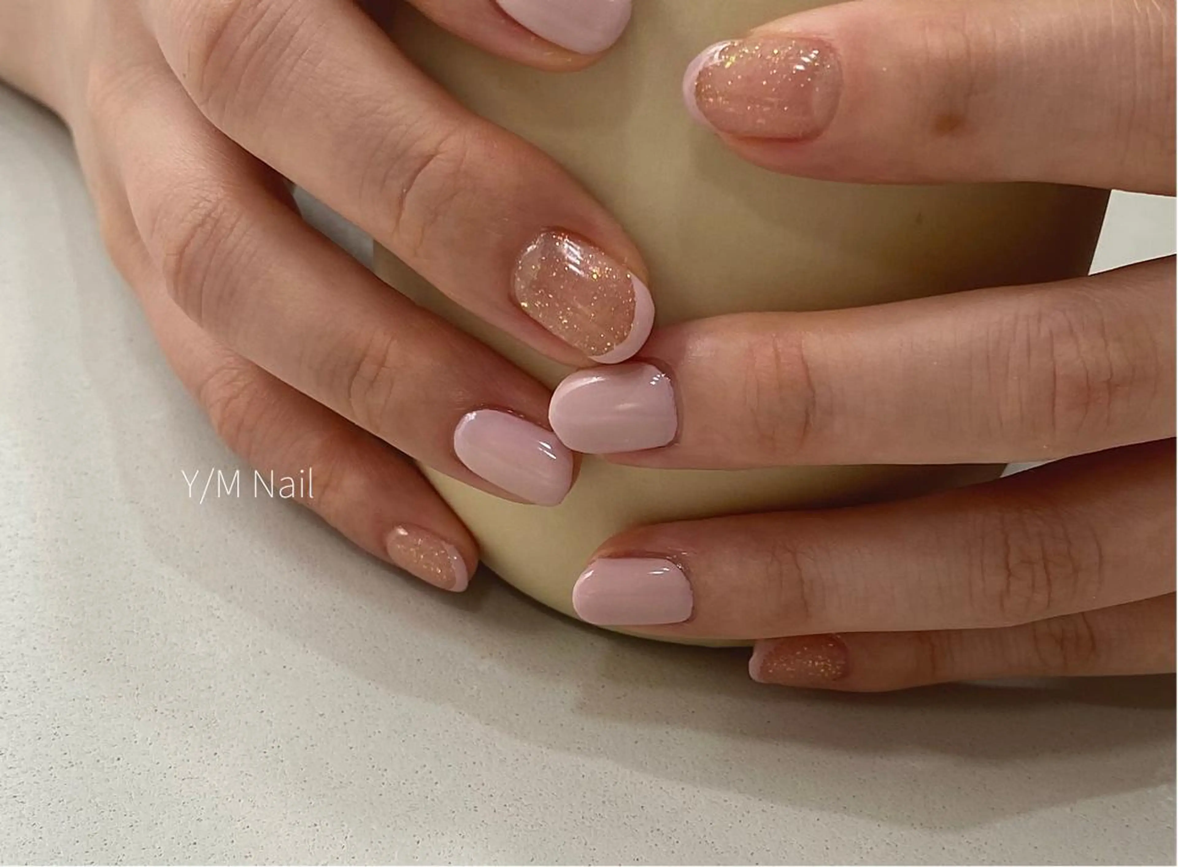 ネイル フレンチネイル ラメ(グリッター) KIM JAERYEONGのネイルデザイン