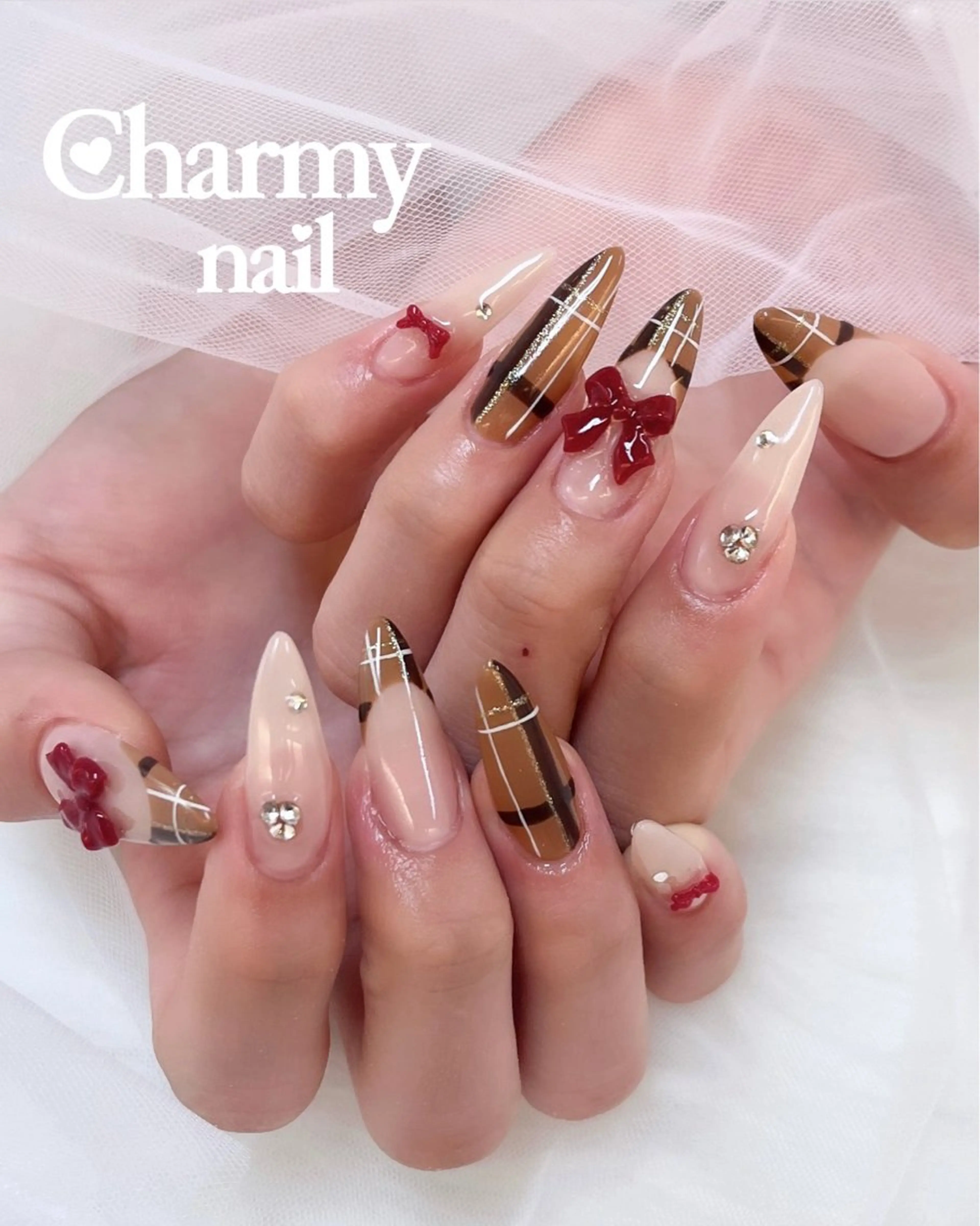 ネイル ブラウン ハンドネイル ハンドケア Charmy nail（シェアサロン La Chou Chou内）所属・Charmynail miyu♡のネイルデザイン