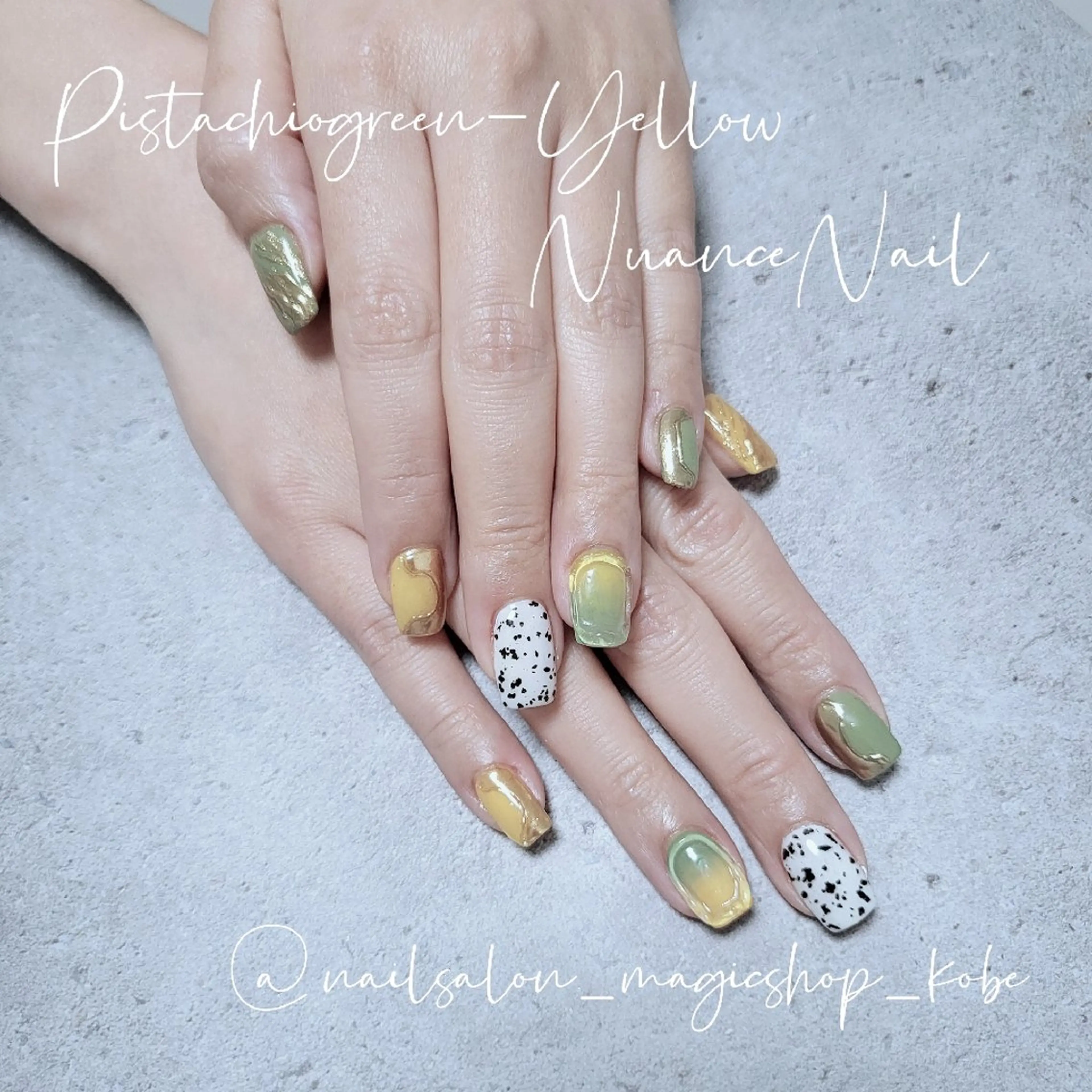 ネイル ジェルネイル ニュアンスネイル ピスタチオネイル ソフトジェル ホワイト ハンドネイル Nailsalon MagicShopのネイルデザイン