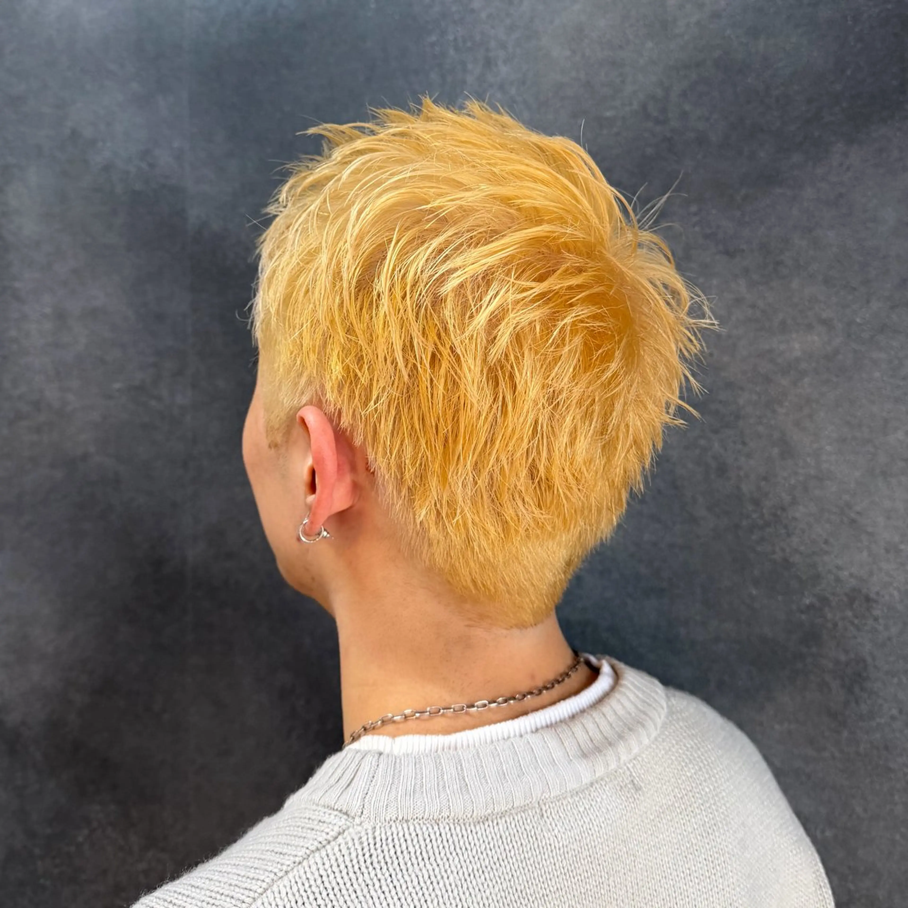 ショート カラー メンズ 抜きっぱなしブロンド ショートヘア カラー/毛流れカット 特化︎ ひなり🥀のヘアスタイル