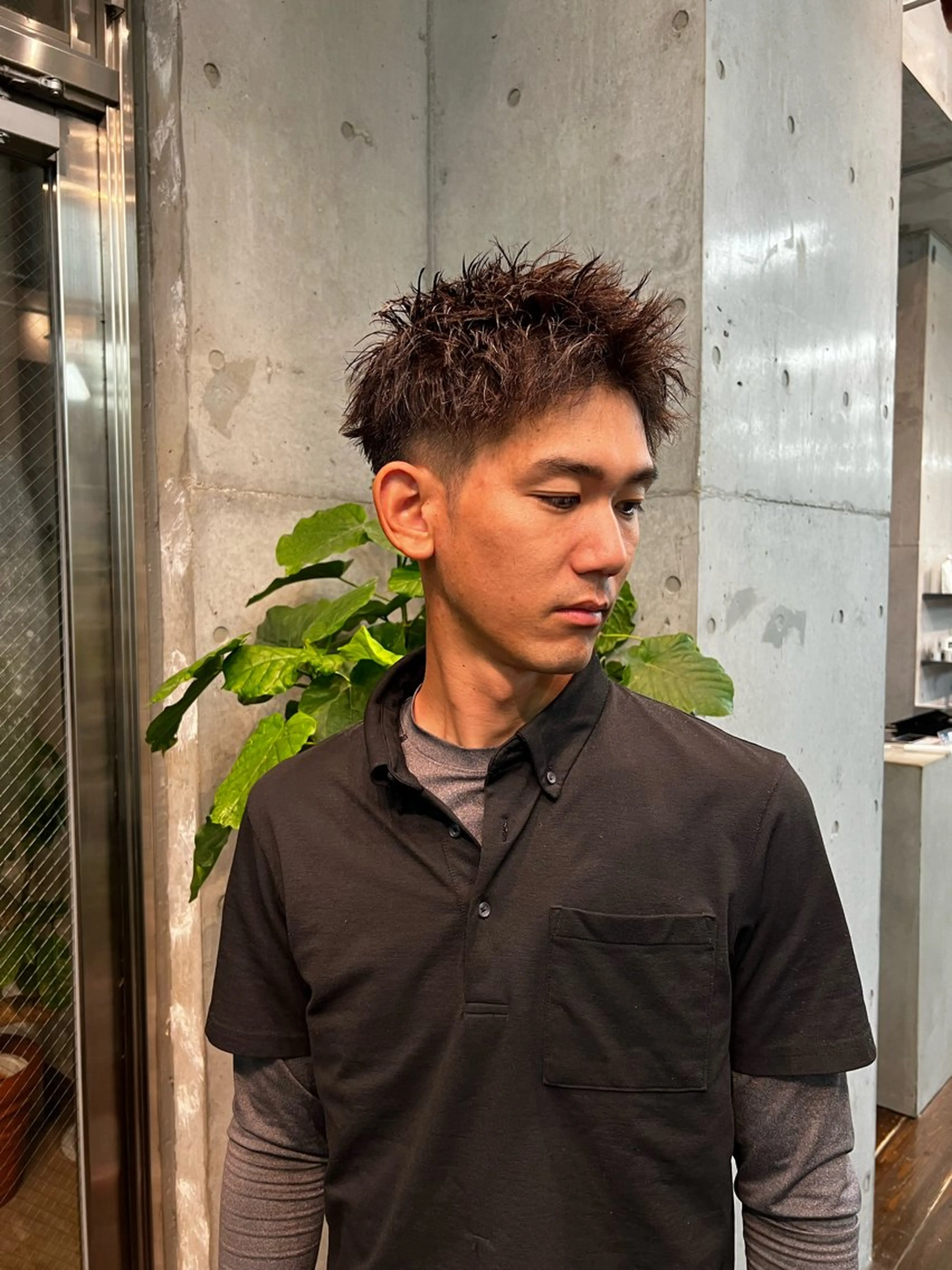 ショート パーマ メンズ アップバング メンズパーマ カット パーマ spin-off shift所属・メンズ特化美容師 /たけしのヘアスタイル