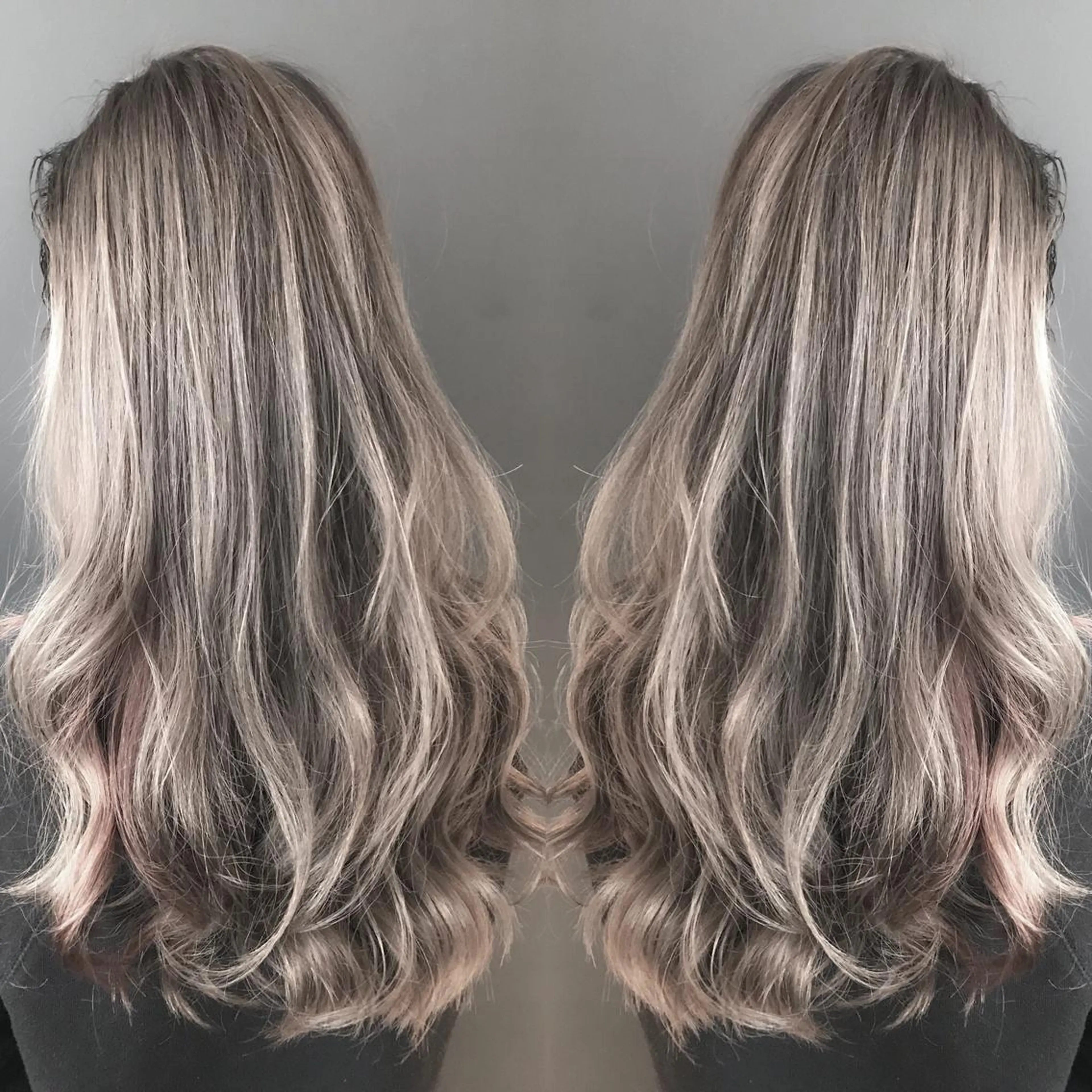 ロング カラー ハイトーンカラー パープルカラー シルバー BOX mico.のヘアスタイル