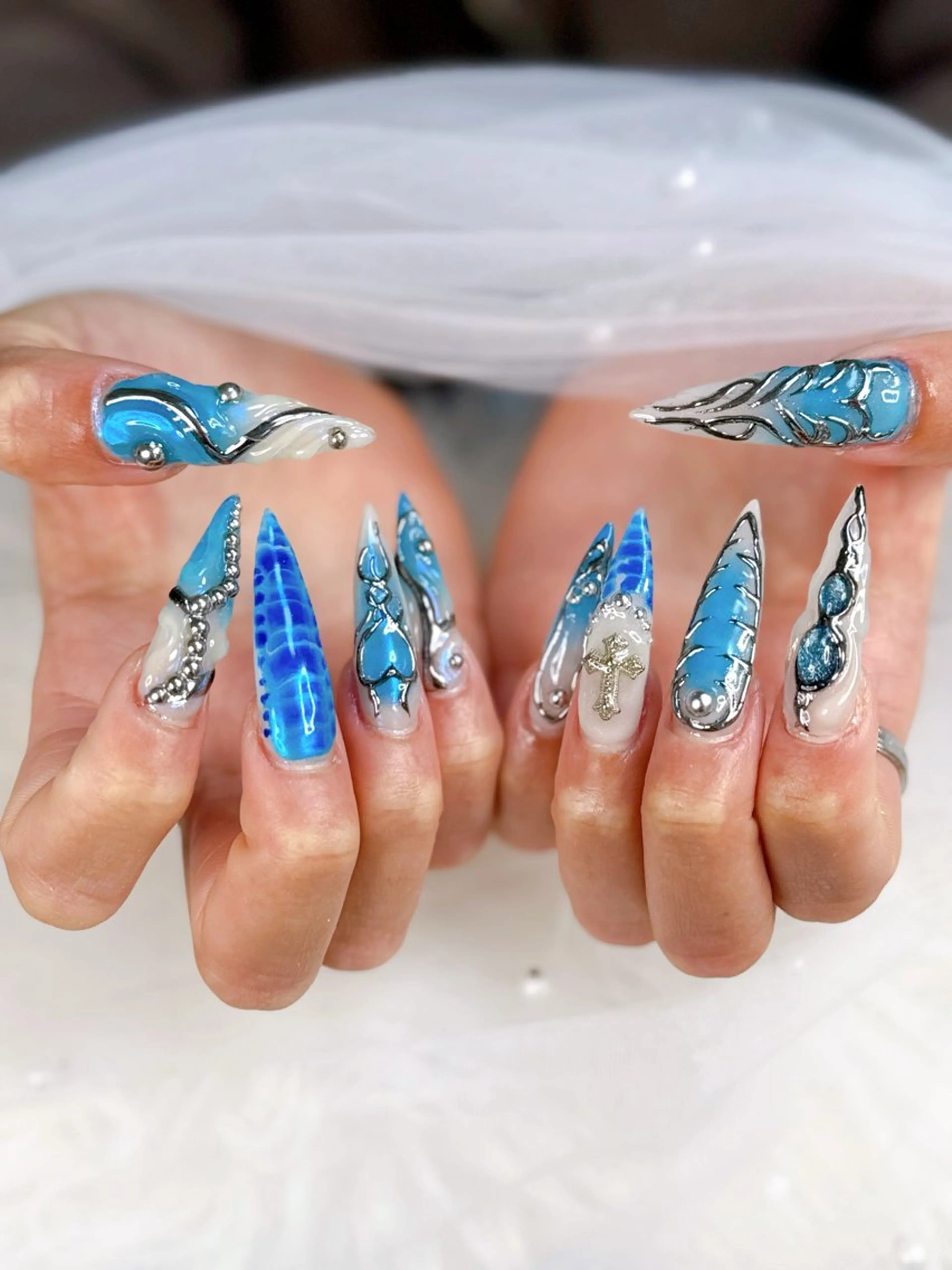 ネイル アートネイル オーロラネイル チークネイル 長さ出し フットネイル ハンドネイル happy nail所属・Happy Nailのネイルデザイン