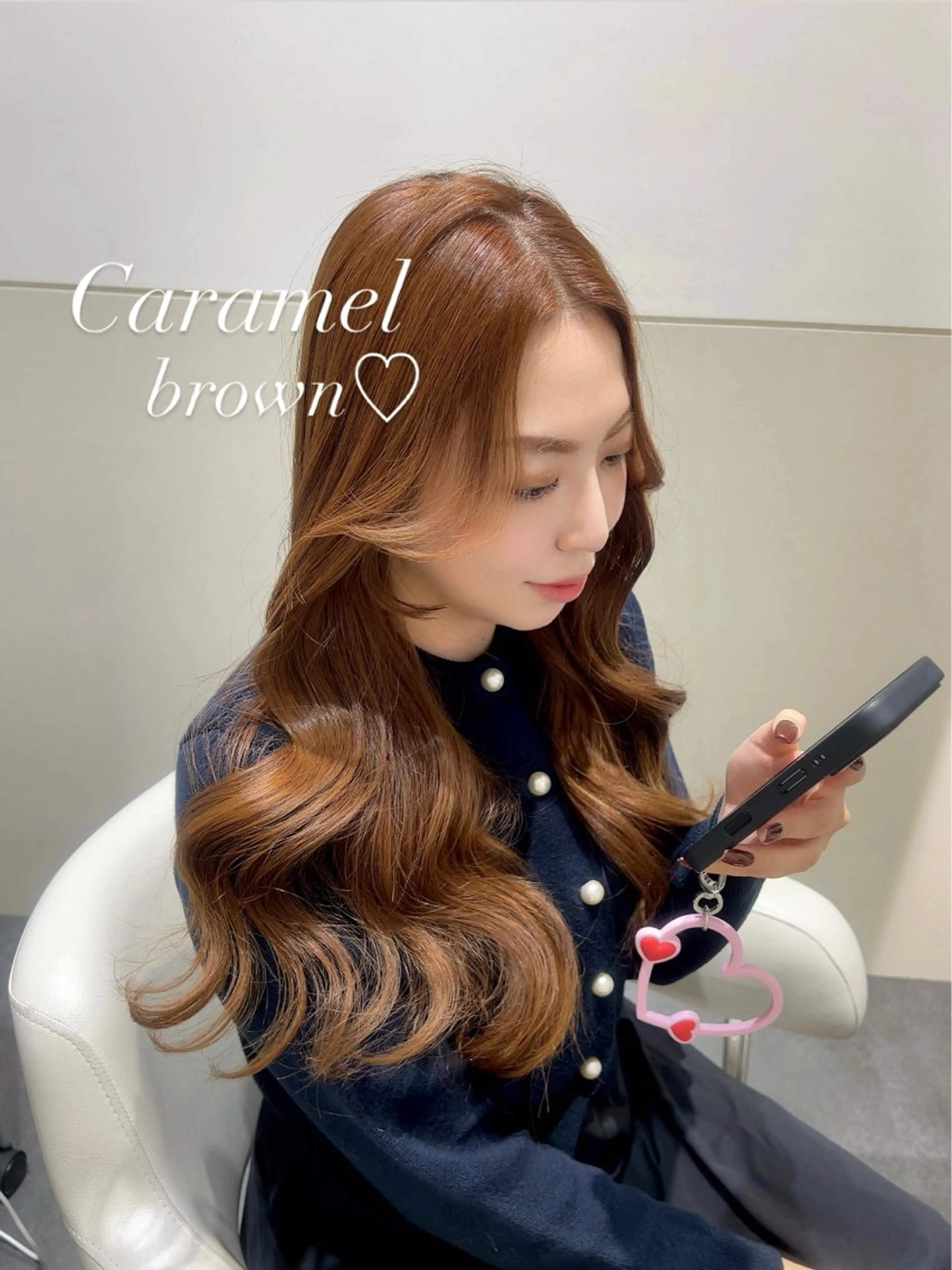 ロング カラー ブラウンカラー キャラメルブラウン トリートメント カット ヘアカラー 🩷韓国ヘア/ミディ アム🩷Maikaのヘアスタイル