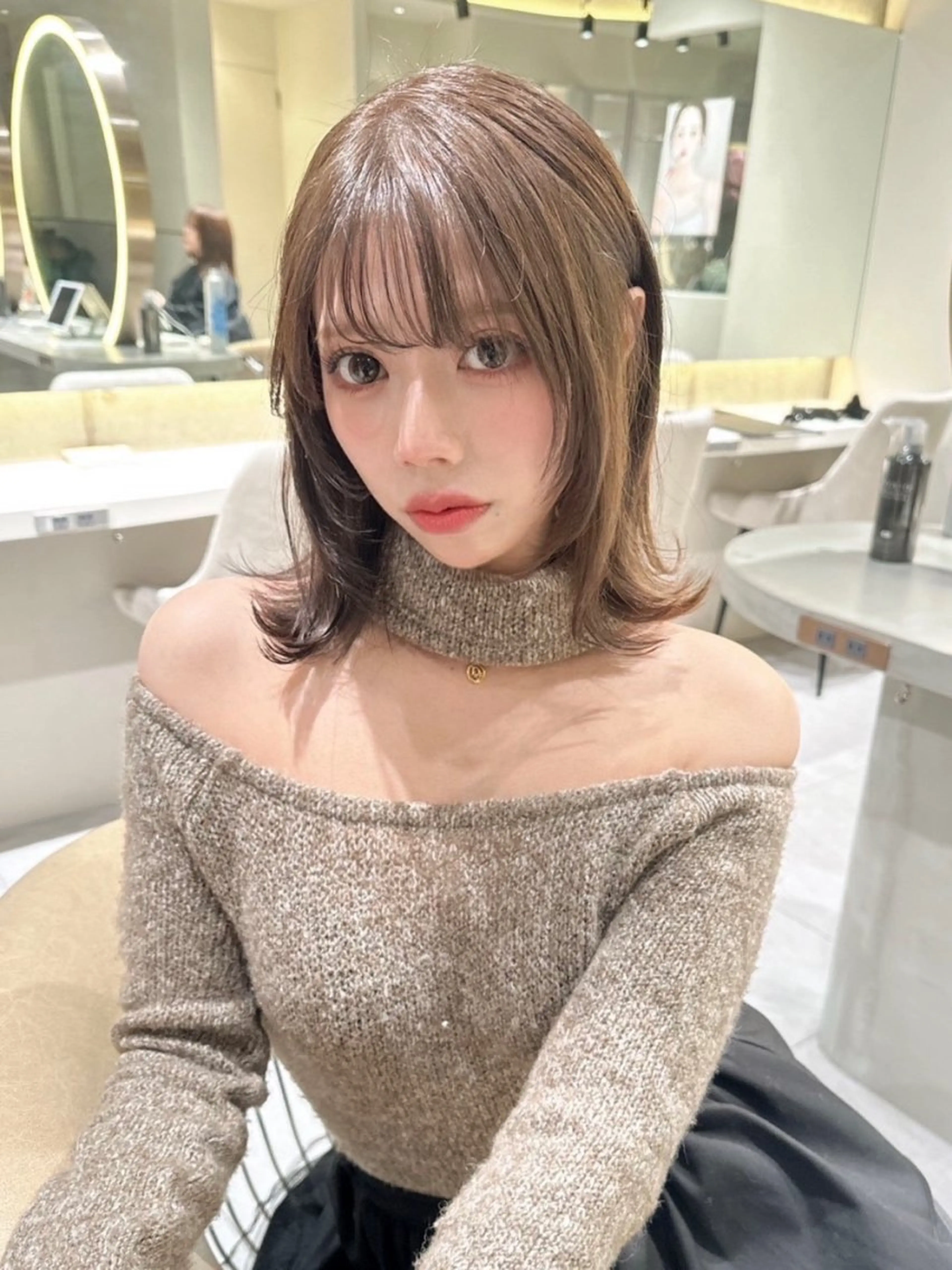 ミディアム まいか🤎髪質改善 ミルクティーボブ🎀のヘアスタイル