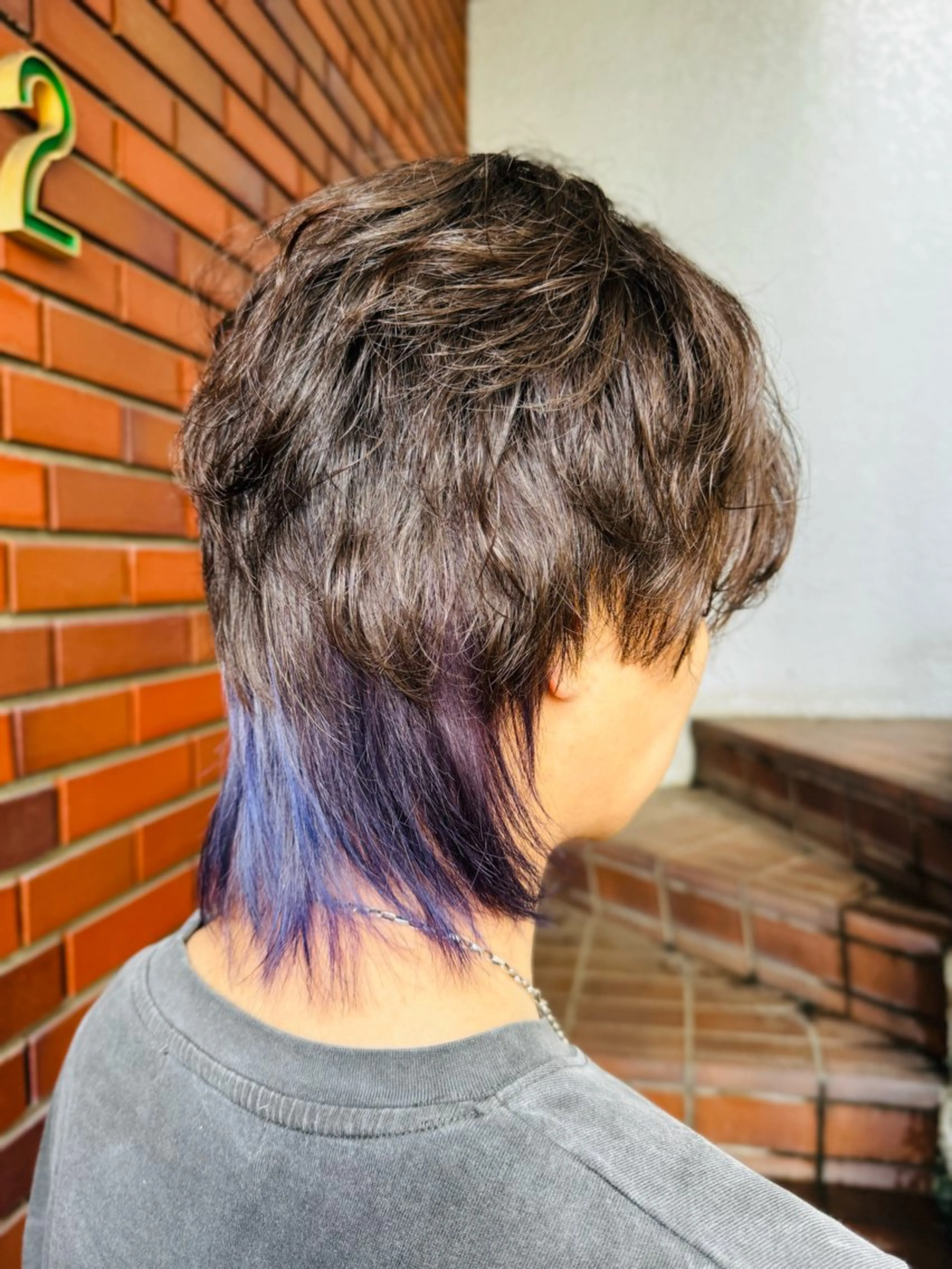 ショート カラー メンズ メンズインナーカラー メンズウルフカット インナーカラー ショートヘア ウルフカット ふくおか ななのヘアスタイル