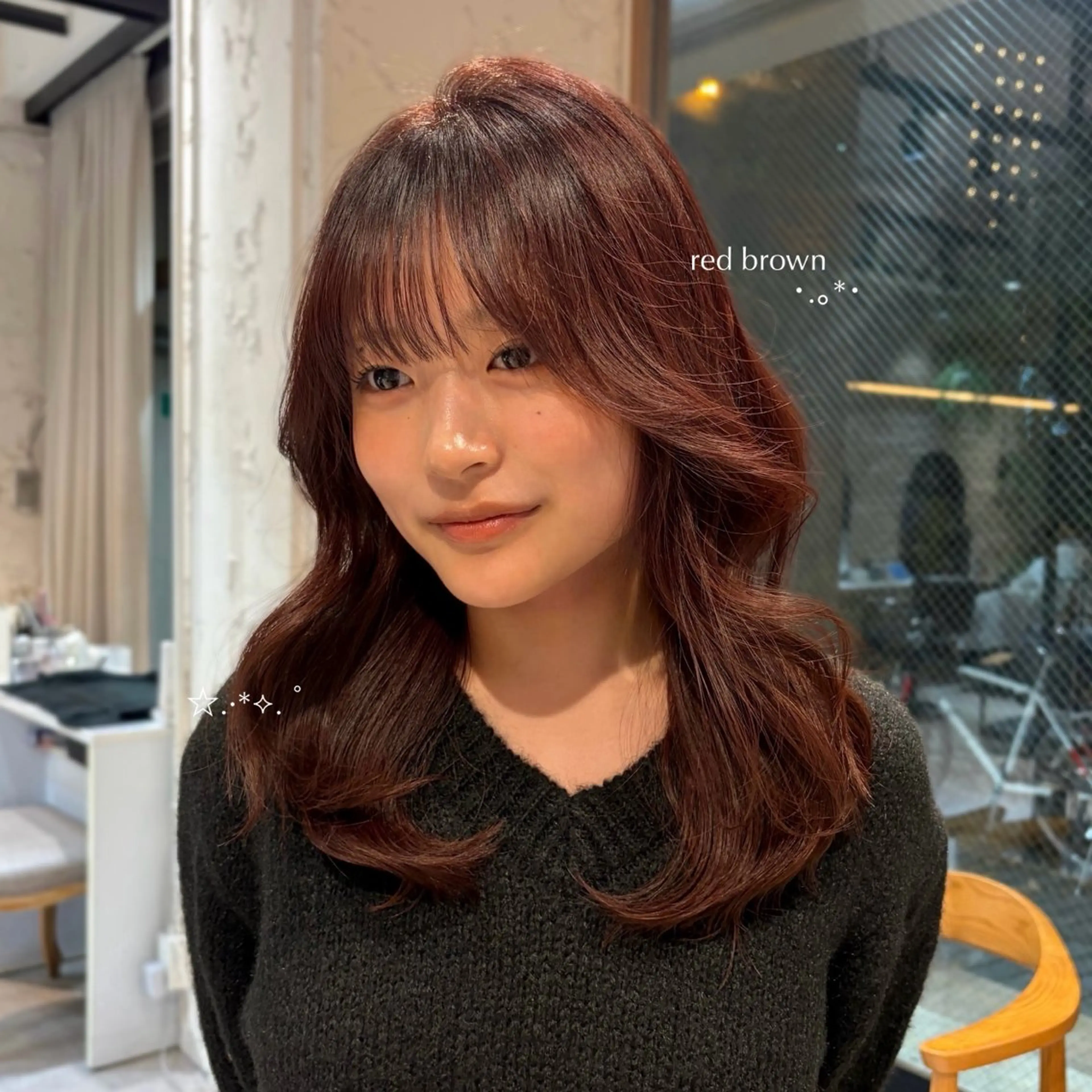 ミディアム カラー ヘアカラー レイヤースタイル COCORO 🎀のヘアスタイル