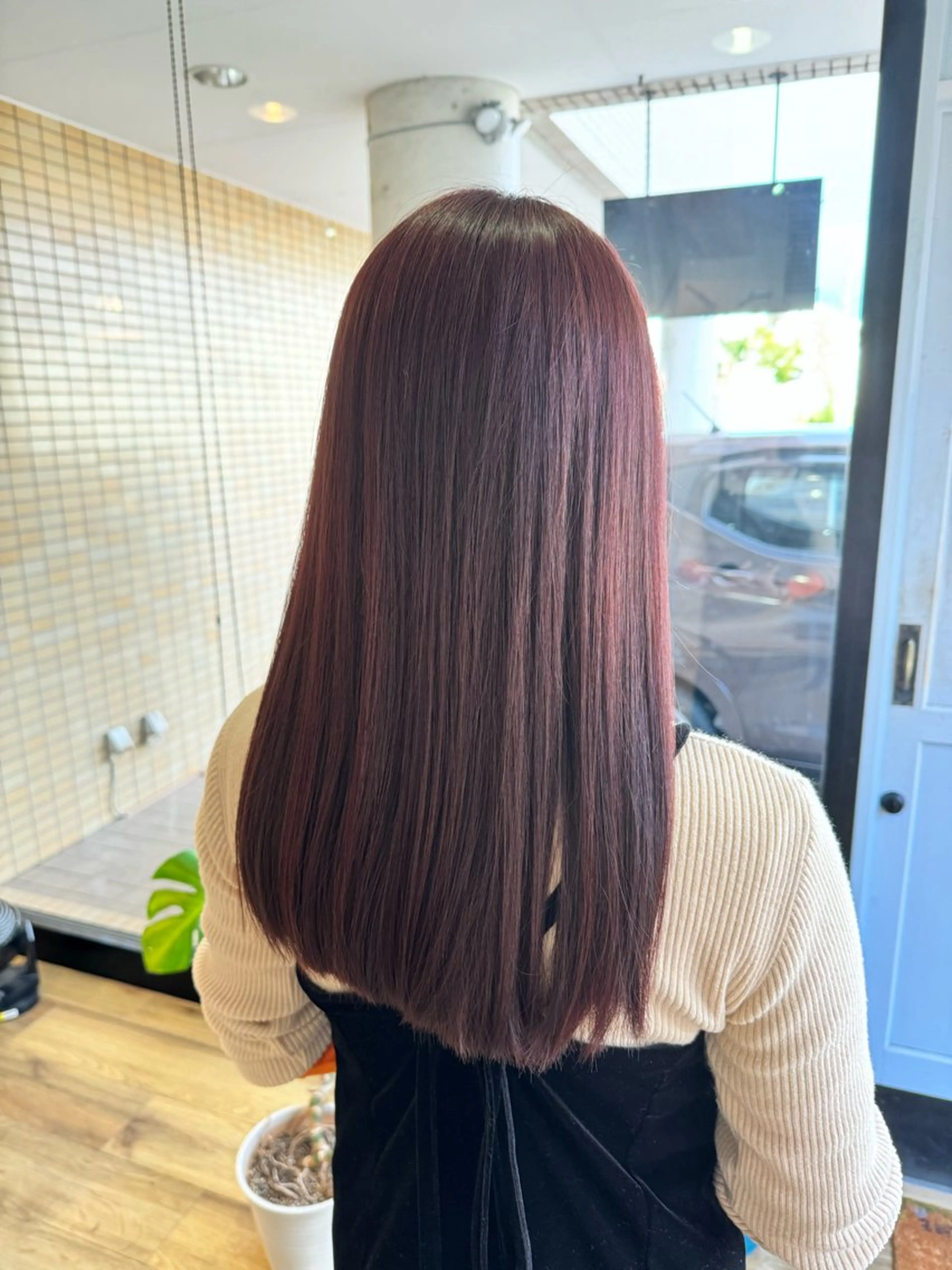 ロング カラー ピンクカラー バイオレットカラー バイオレットピンク ヘアカラー トリートメント ツキダテ ユイのヘアスタイル