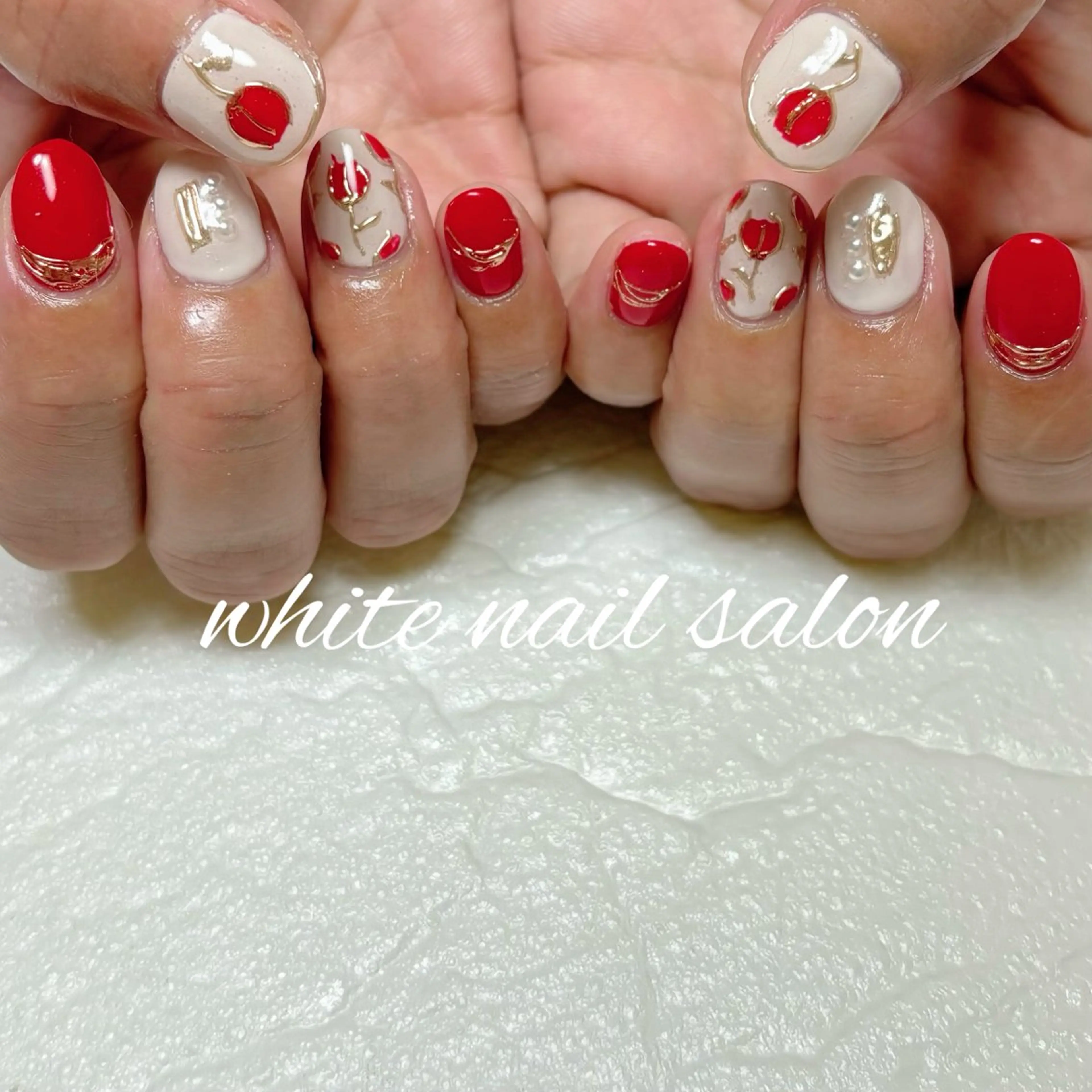 ネイル ホワイト ハンドネイル white nail salonのネイルデザイン
