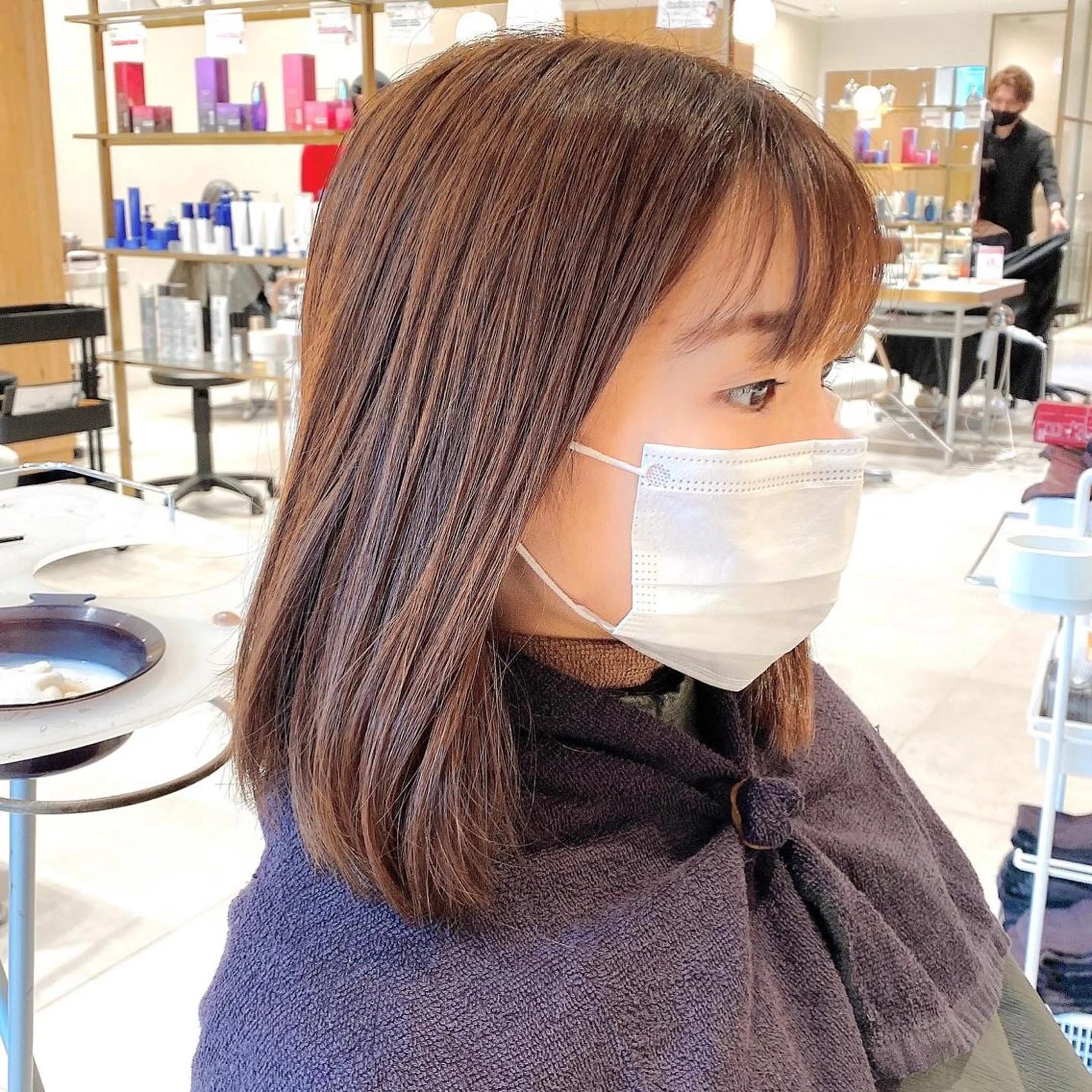 ミディアム カット ヘアカラー トリートメント 韓国くびれレイヤー 🇰🇷はづきのヘアスタイル