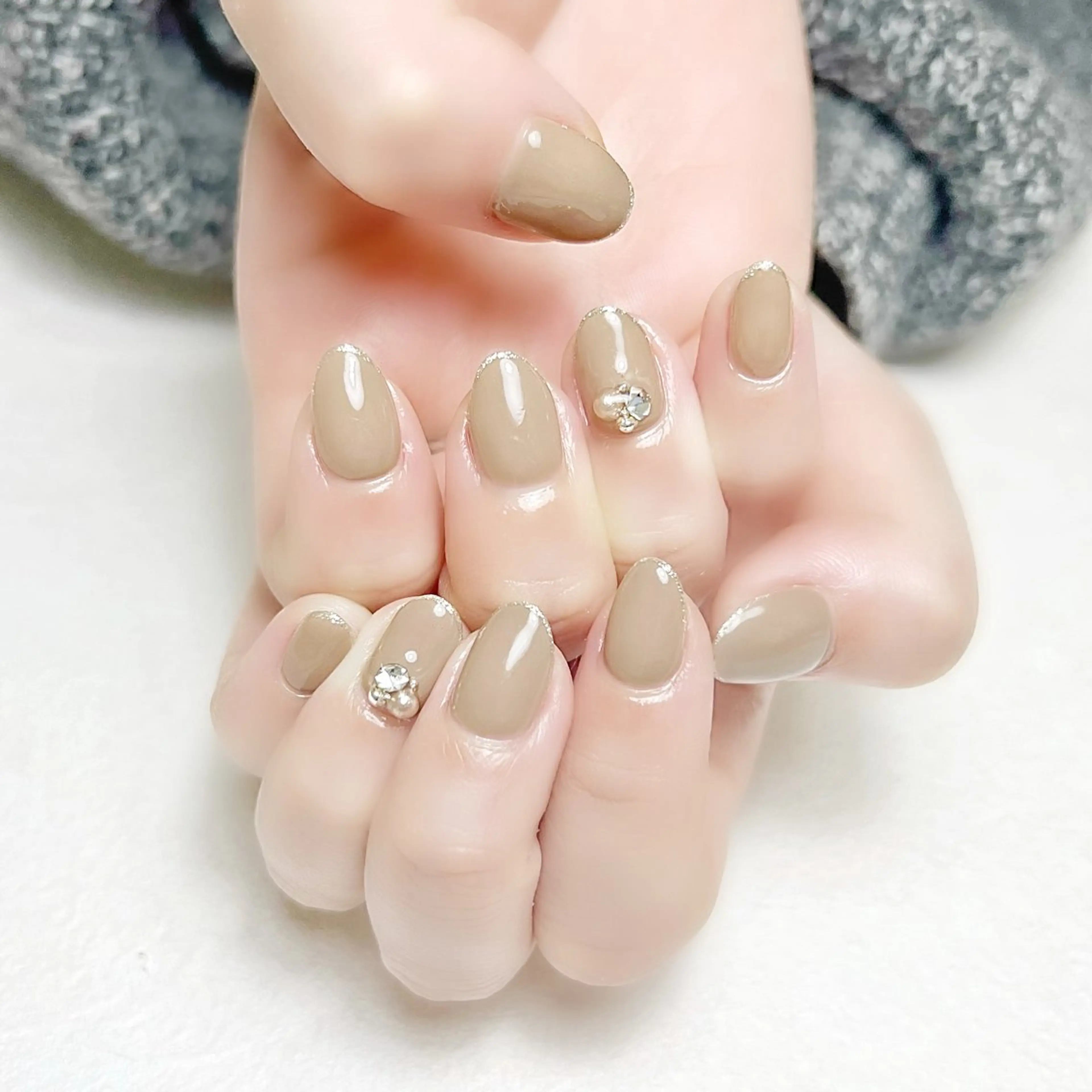 ネイル アートネイル ラメ(グリッター) オフィスネイル ワンカラーネイル rouse nail RISATOのネイルデザイン