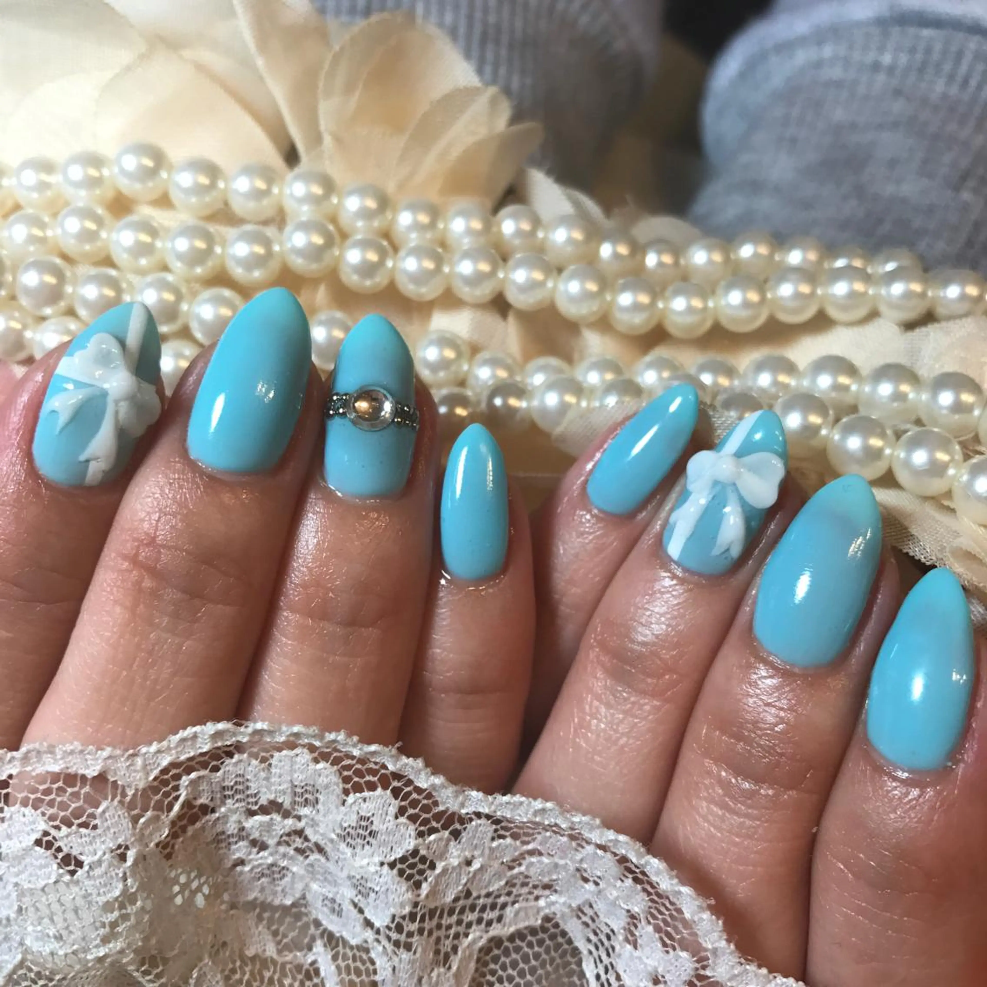 ネイル ブルー YUKI /stellavieのネイルデザイン