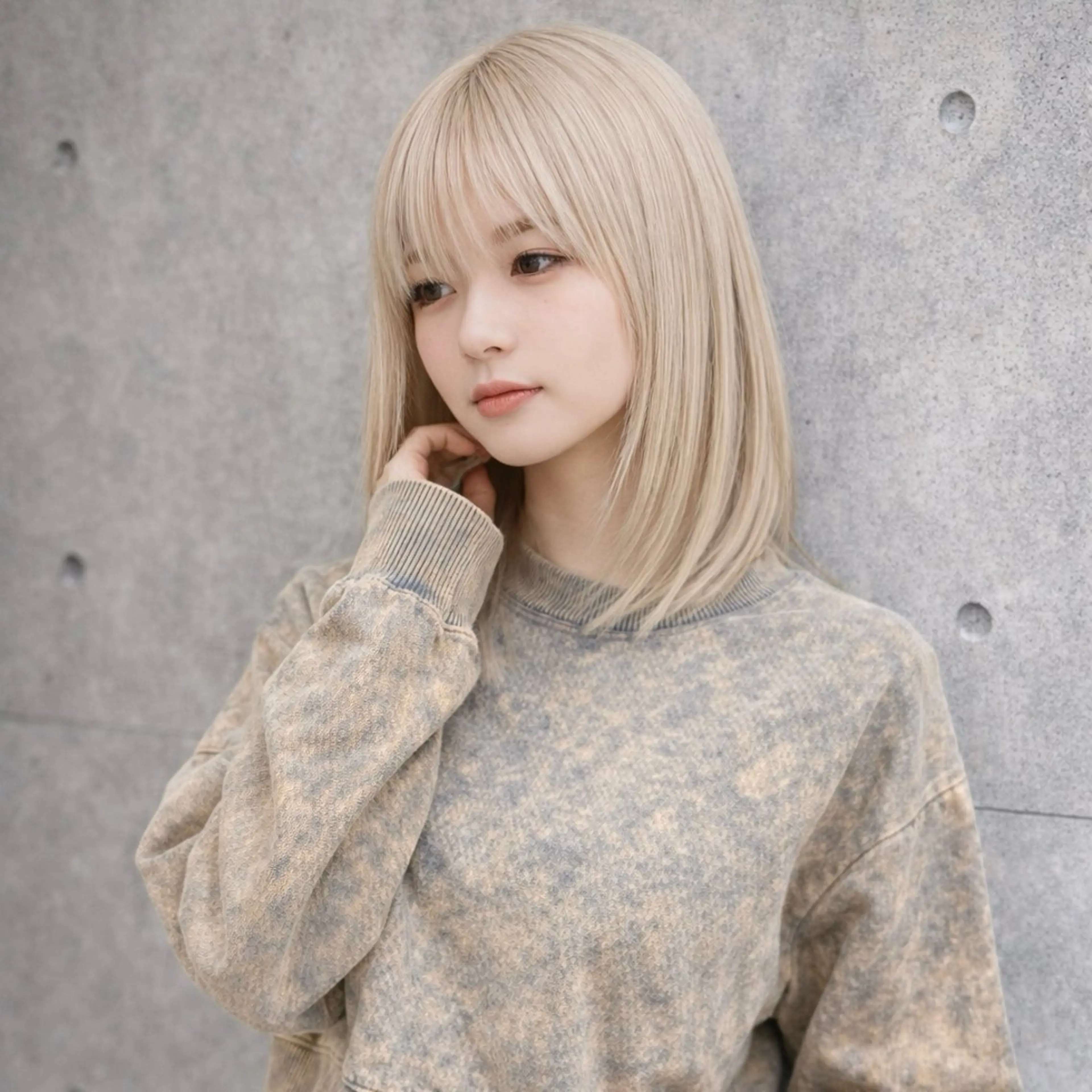 ミディアム カラー ヘアカラー 一ノ瀬 暁のヘアスタイル