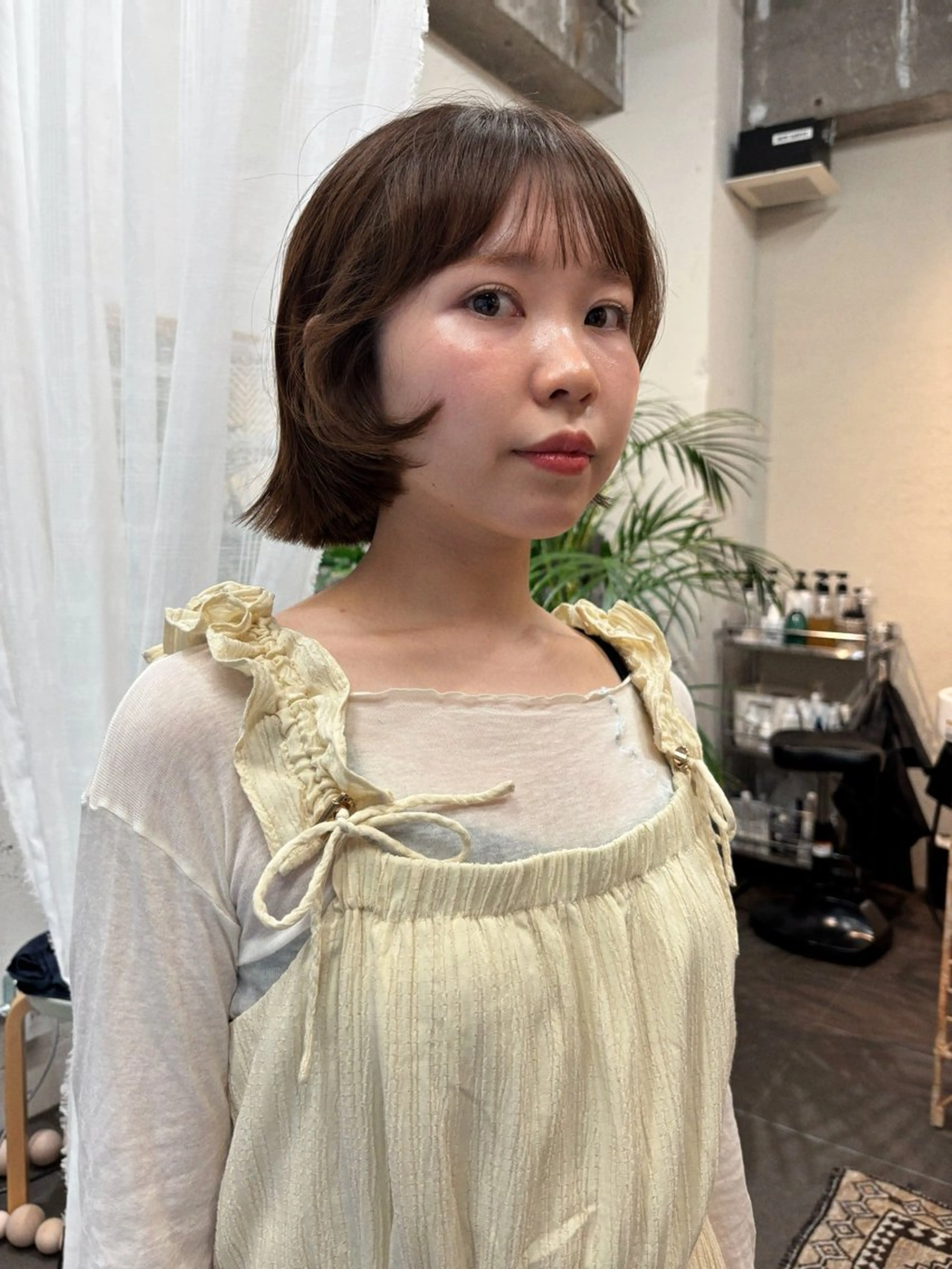 ミディアム カラー カット ヘアカラー 永田 愛莉のヘアスタイル