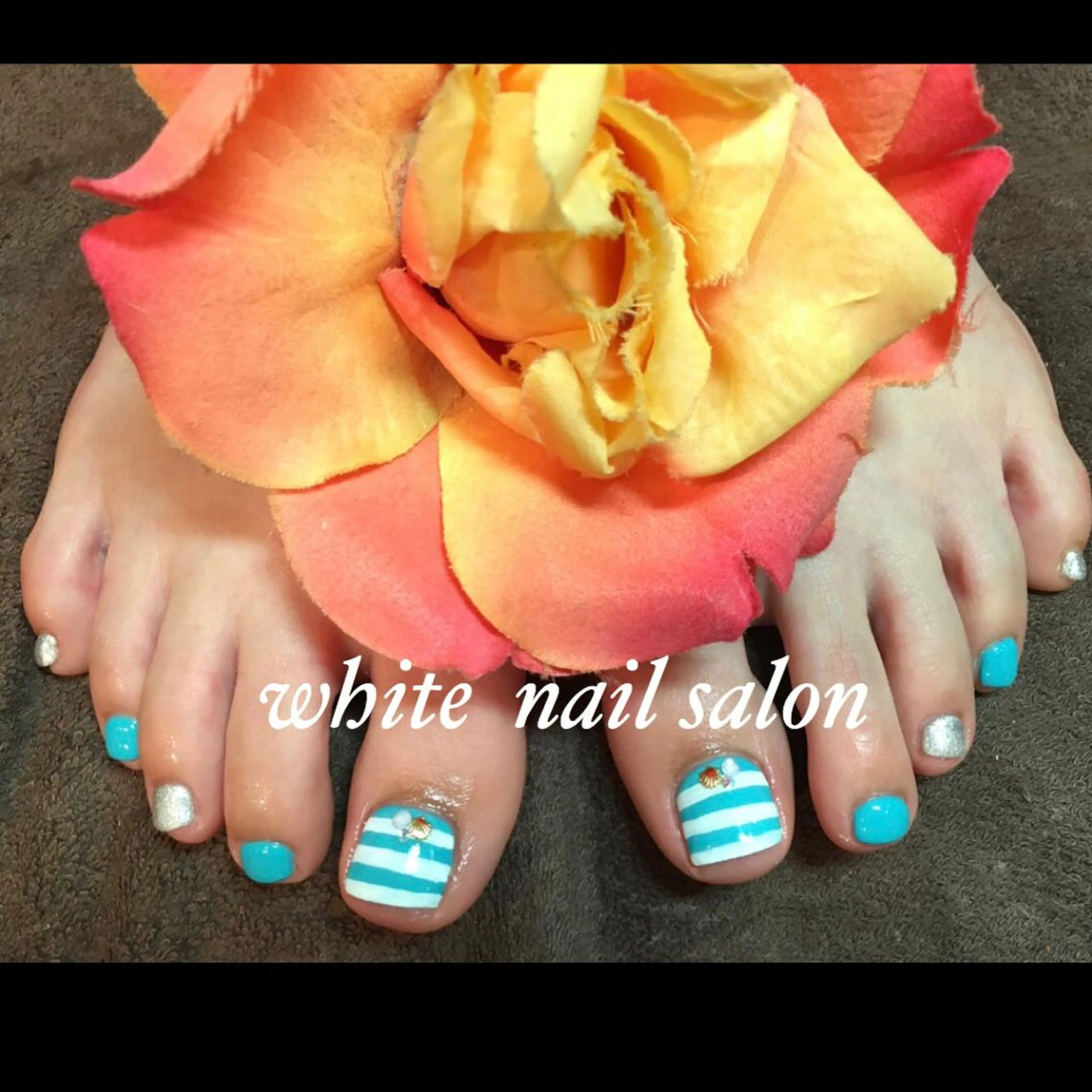 ネイル アートネイル フットネイル フレンチネイル ジェルネイル オフィスネイル フットネイル white nail salonのネイルデザイン