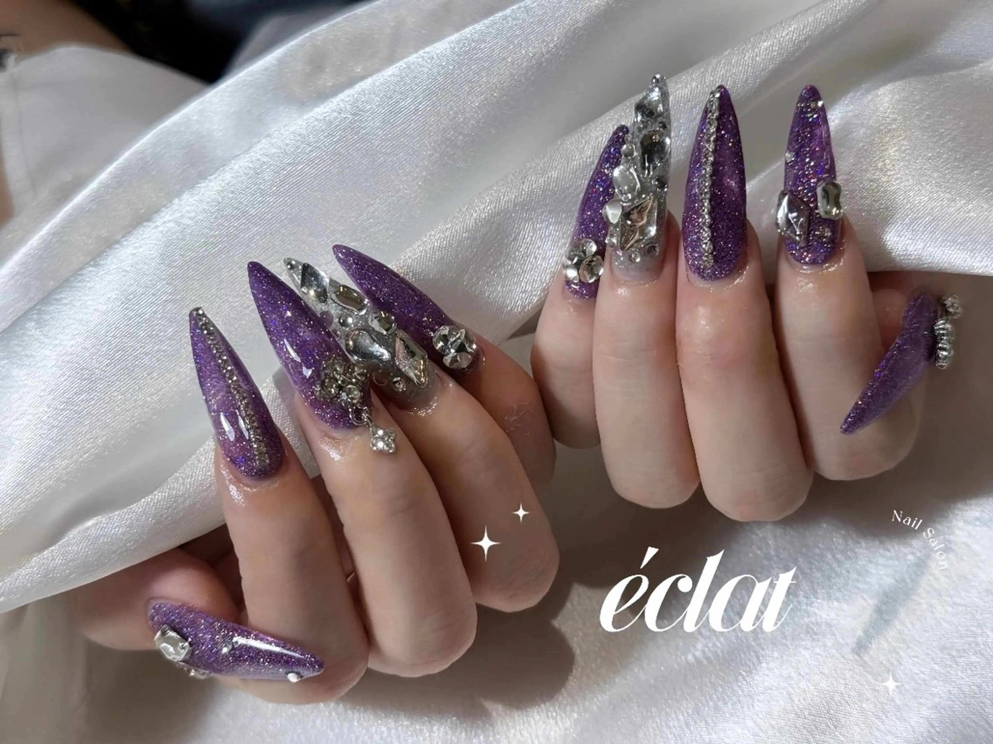 【オフなし】ロングメニュー♢﻿チップ長さだし10本★パーツ付け放題の写真