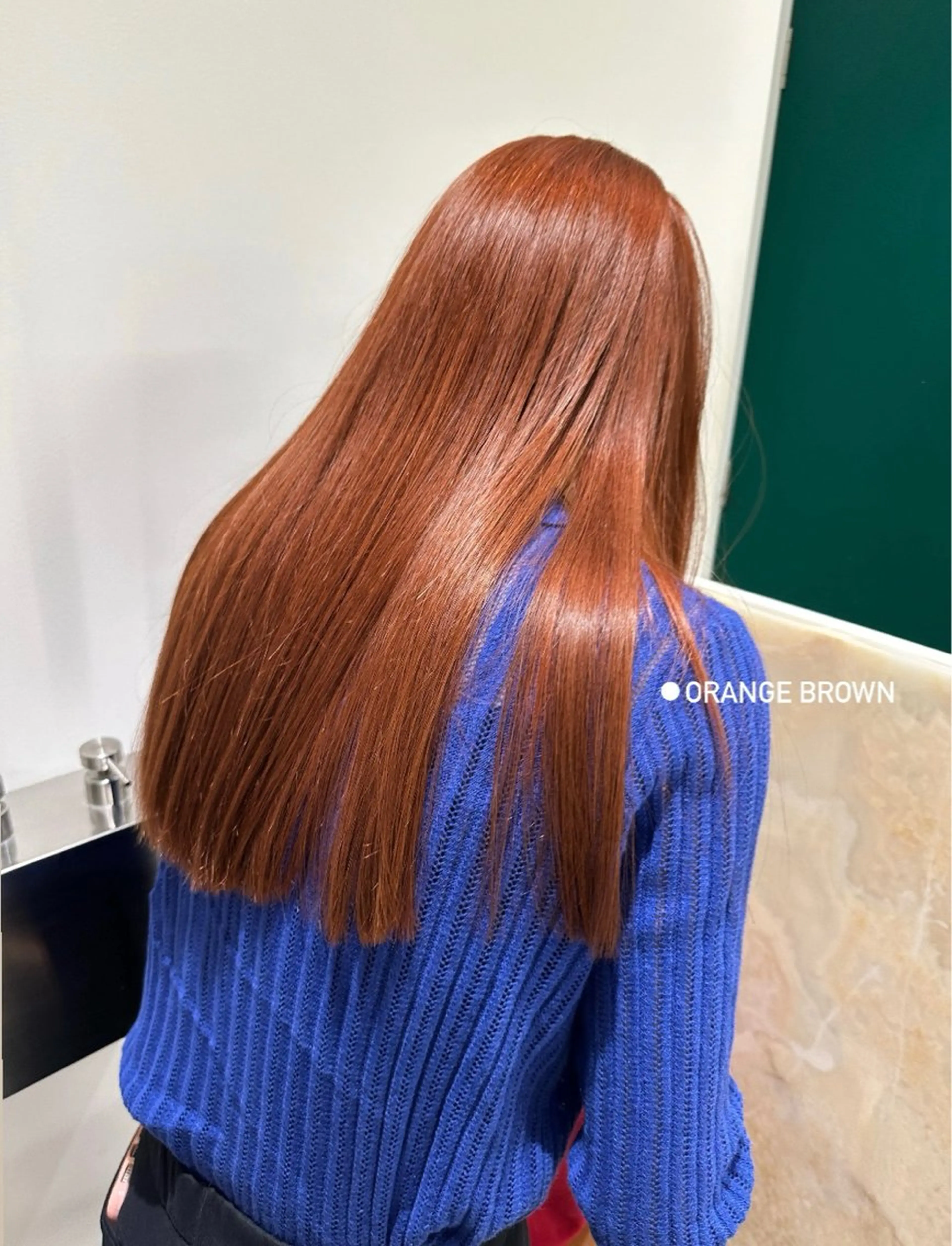 セミロング カラー ブリーチ ブラウンカラー ブリーチなしカラー オレンジ オレンジブラウン カット ヘアカラー トリートメント M所属・ハイトーン/透け感 カラー🎀真香のヘアスタイル