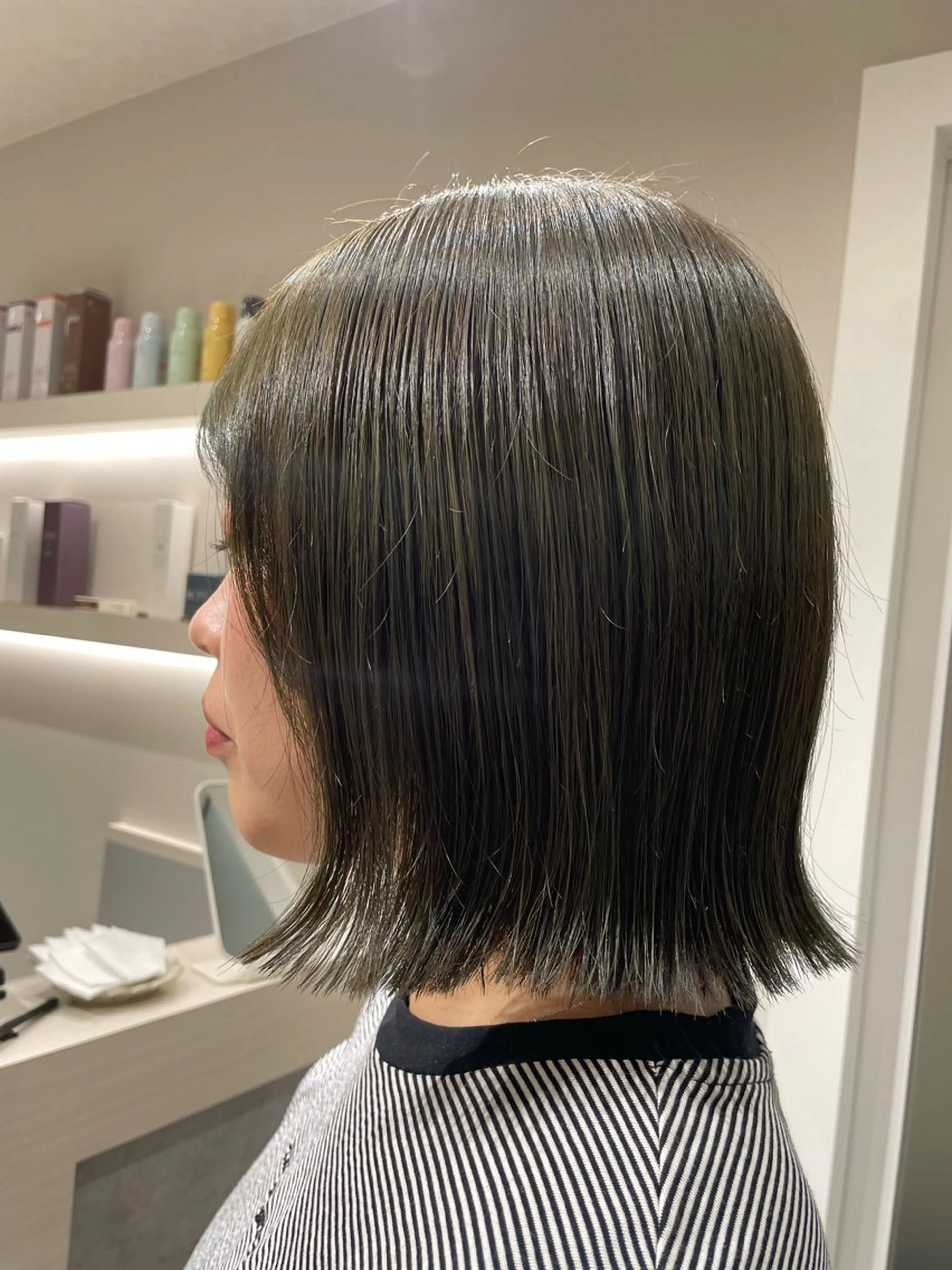 ショート カラー オリーブカラー ボブ 🩰ニシムラヒカリ 半個室salon♡*のヘアスタイル