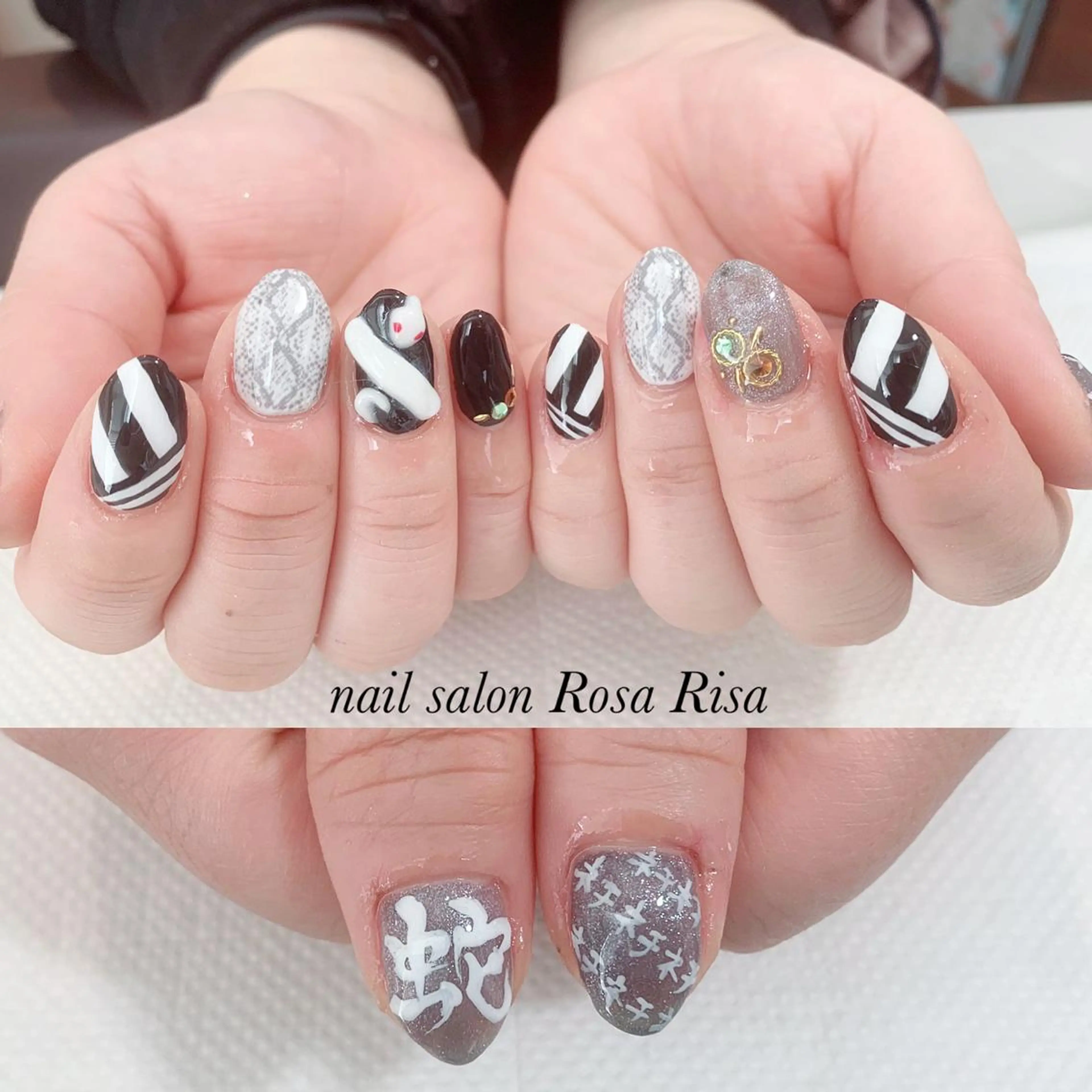 ミディアム ネイル ハンドネイル ネイルスタジオ シェイクユアハンズのネイルデザイン