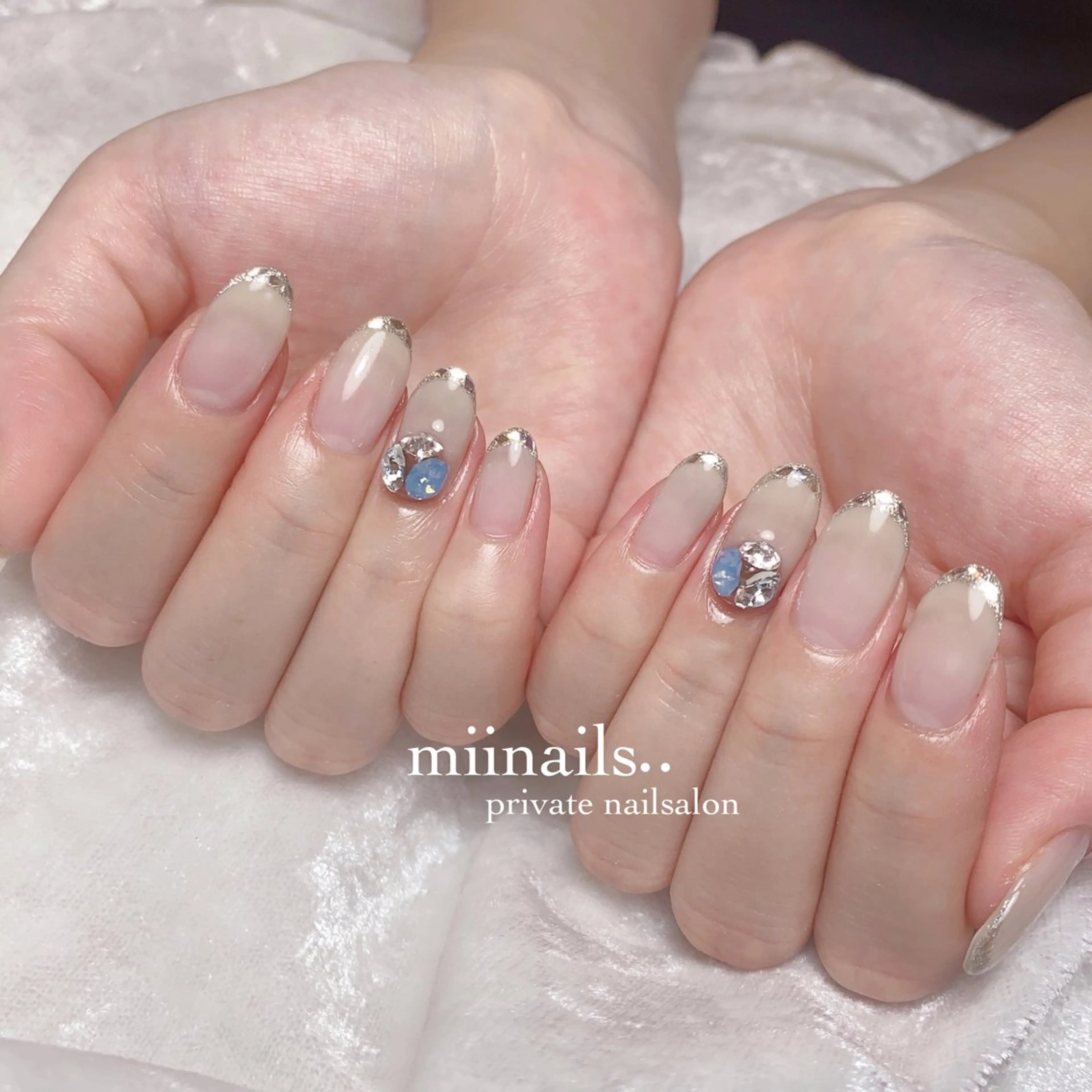 ネイル フレンチネイル 韓国ネイル ワンホンネイル ハンドネイル nailsalon miinailsのネイルデザイン