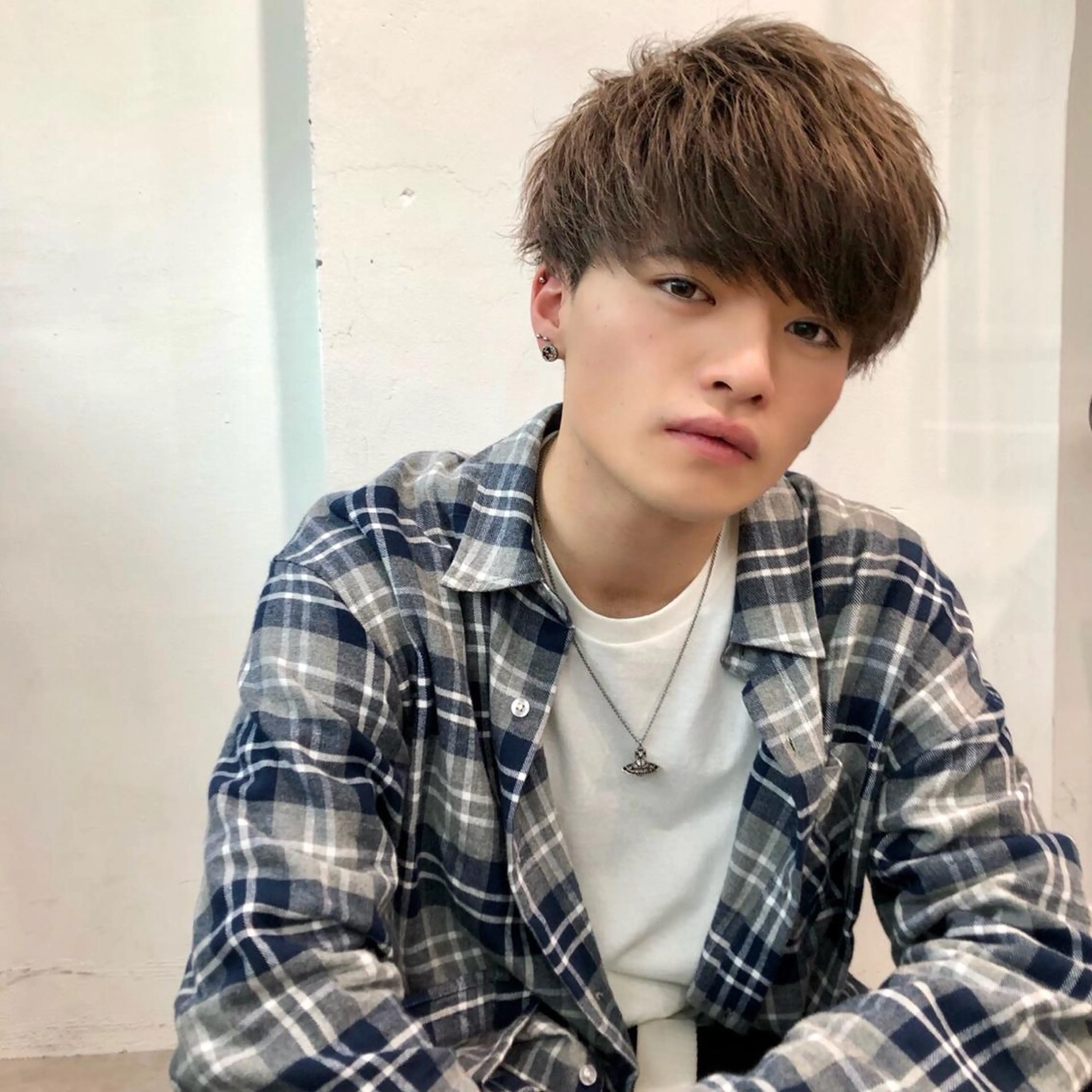 ミディアム カラー ヘアアレンジ カット ヘアカラー トリートメント ヘッドスパ ヘアセット ✨【公式】渋谷メンズ サロン BLUCK✨のヘアスタイル