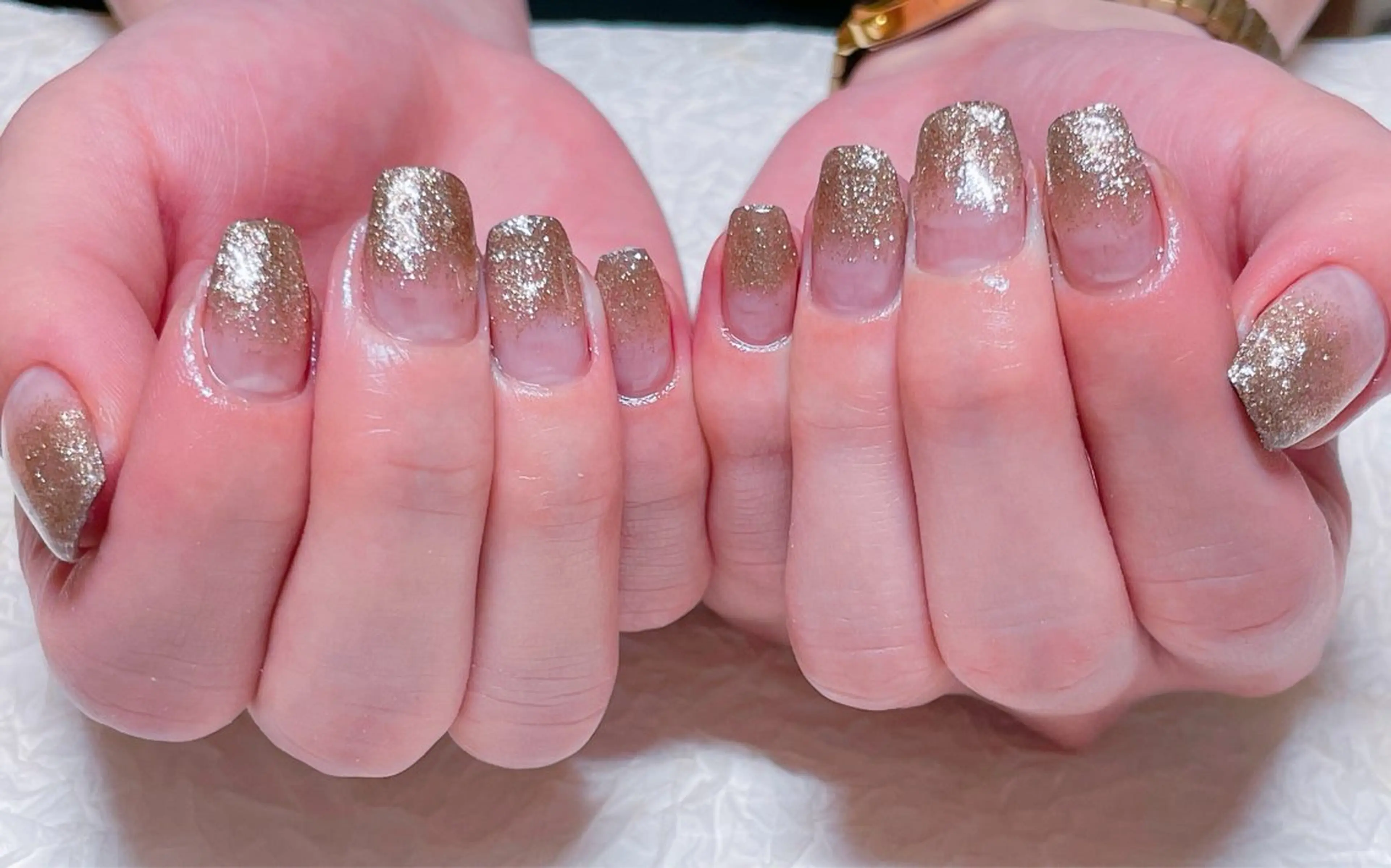 ネイル ブラウン グラデーション ラメ(グリッター) ラメグラデーション ハンドネイル ハンドケア ゆ か_Nails💫のネイルデザイン