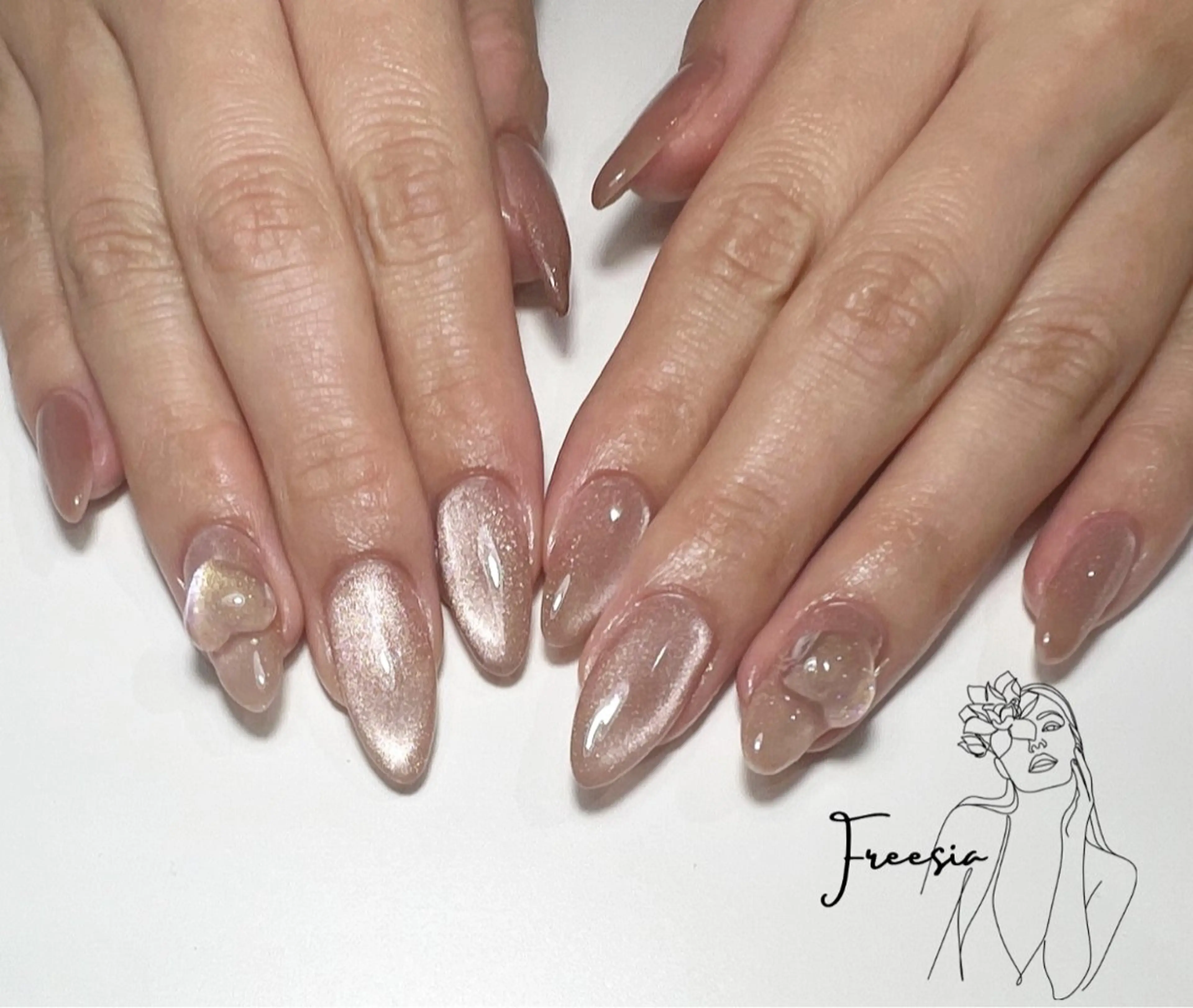 ネイル クリアネイル ハート マグネットネイル hills nail /Asukaのネイルデザイン