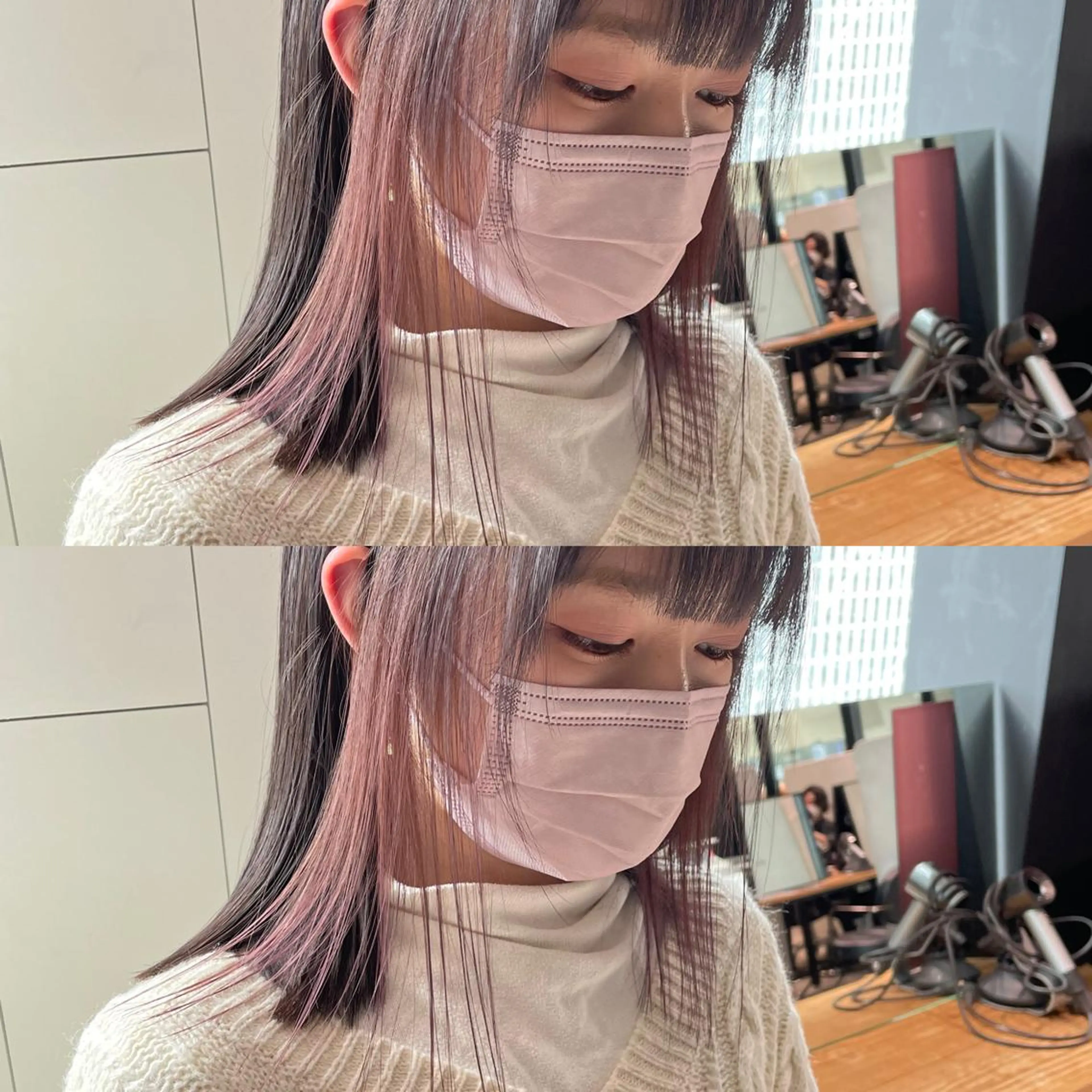 ミディアム カラー インナーカラー 💜ハイトーン💛 マジカルかいちゃんのヘアスタイル