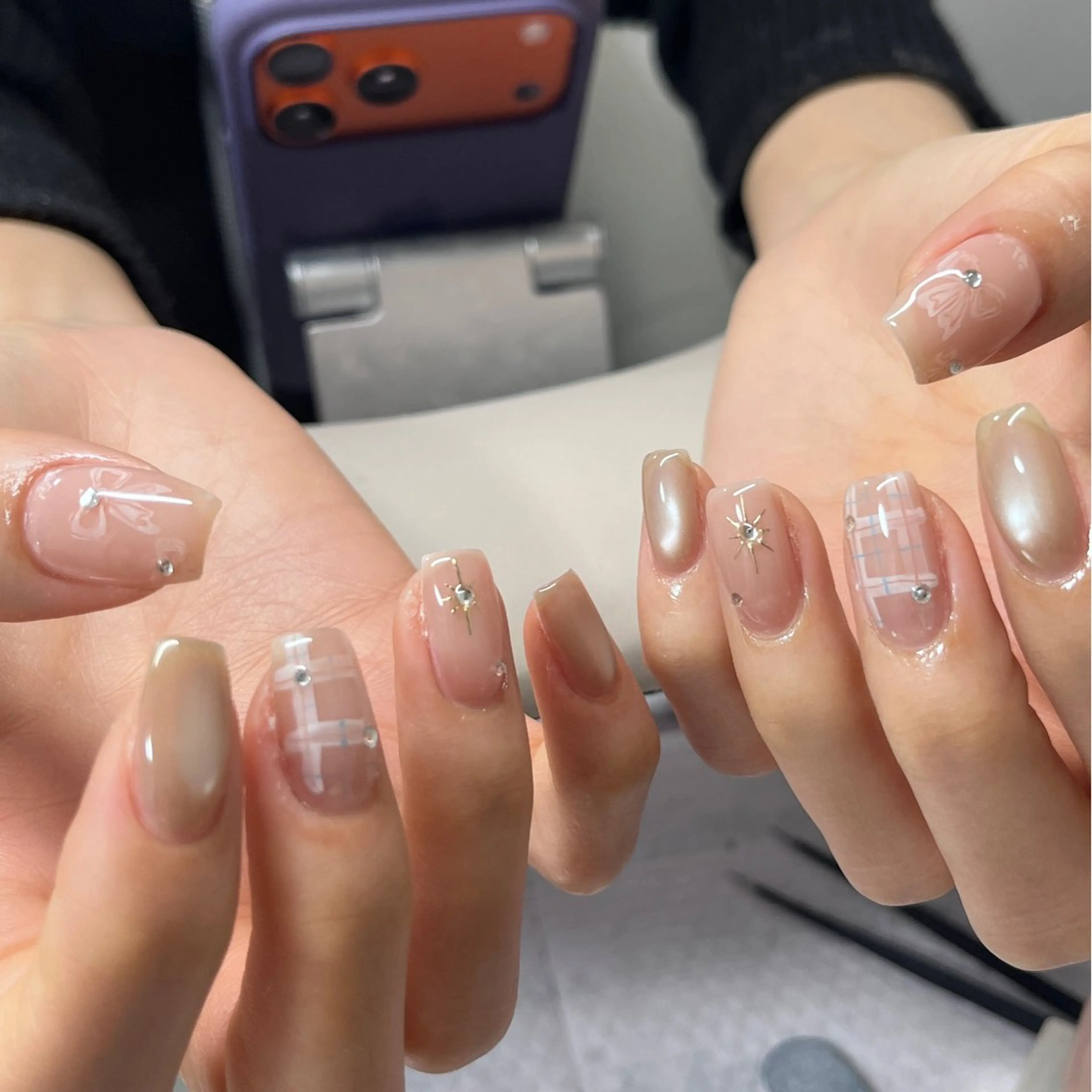 ネイル アートネイル ジェルネイル 韓国ネイル 持ち込み スカルプネイル ハンドネイル はなネイル所属・R_nail xixiのネイルデザイン