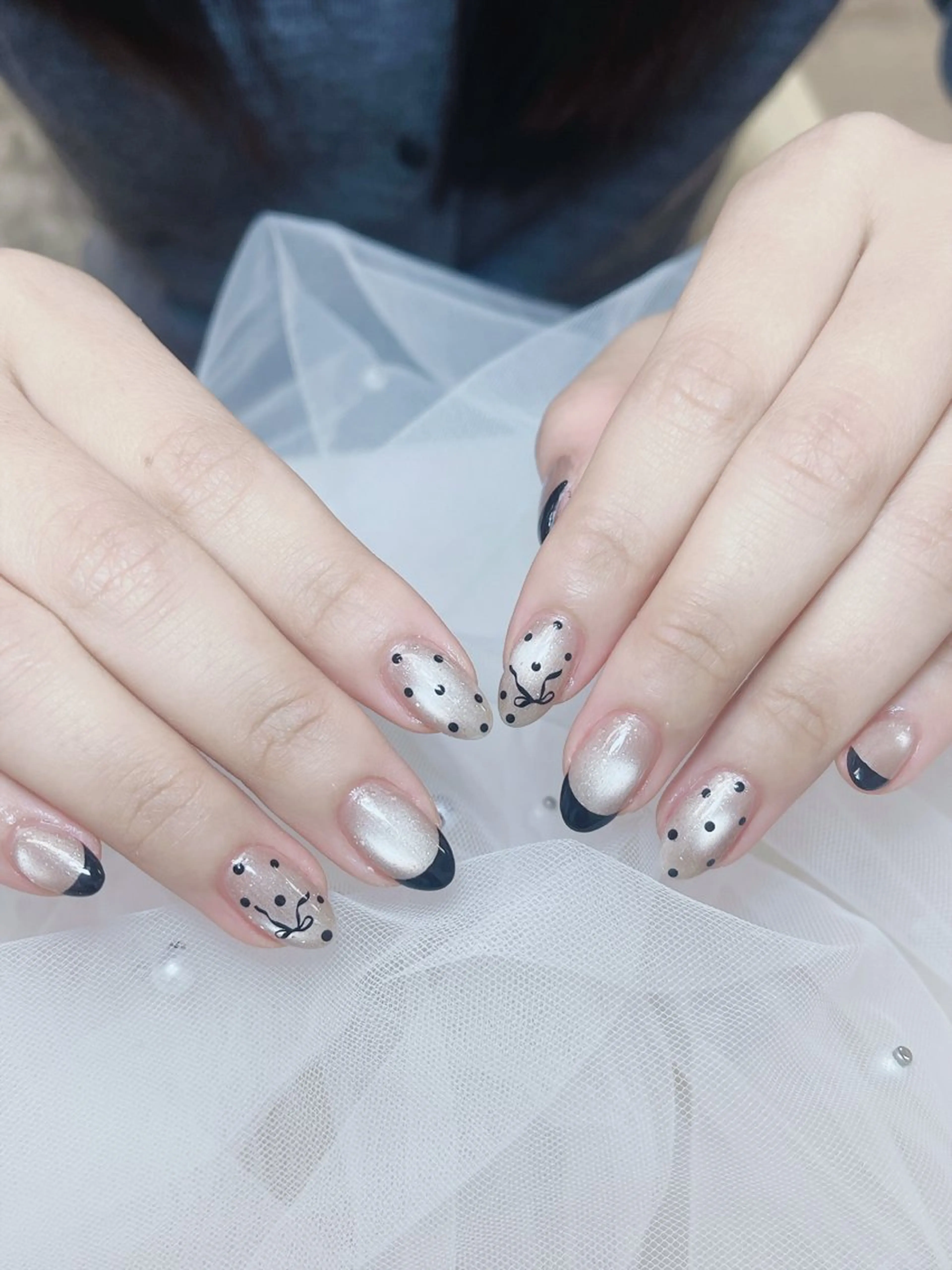 ネイル チークネイル 成人式 フレンチネイル グラデーション 氷ネイル・うるうるネイル ハンドネイル DUO MI所属・DUO   MI nail salonのネイルデザイン