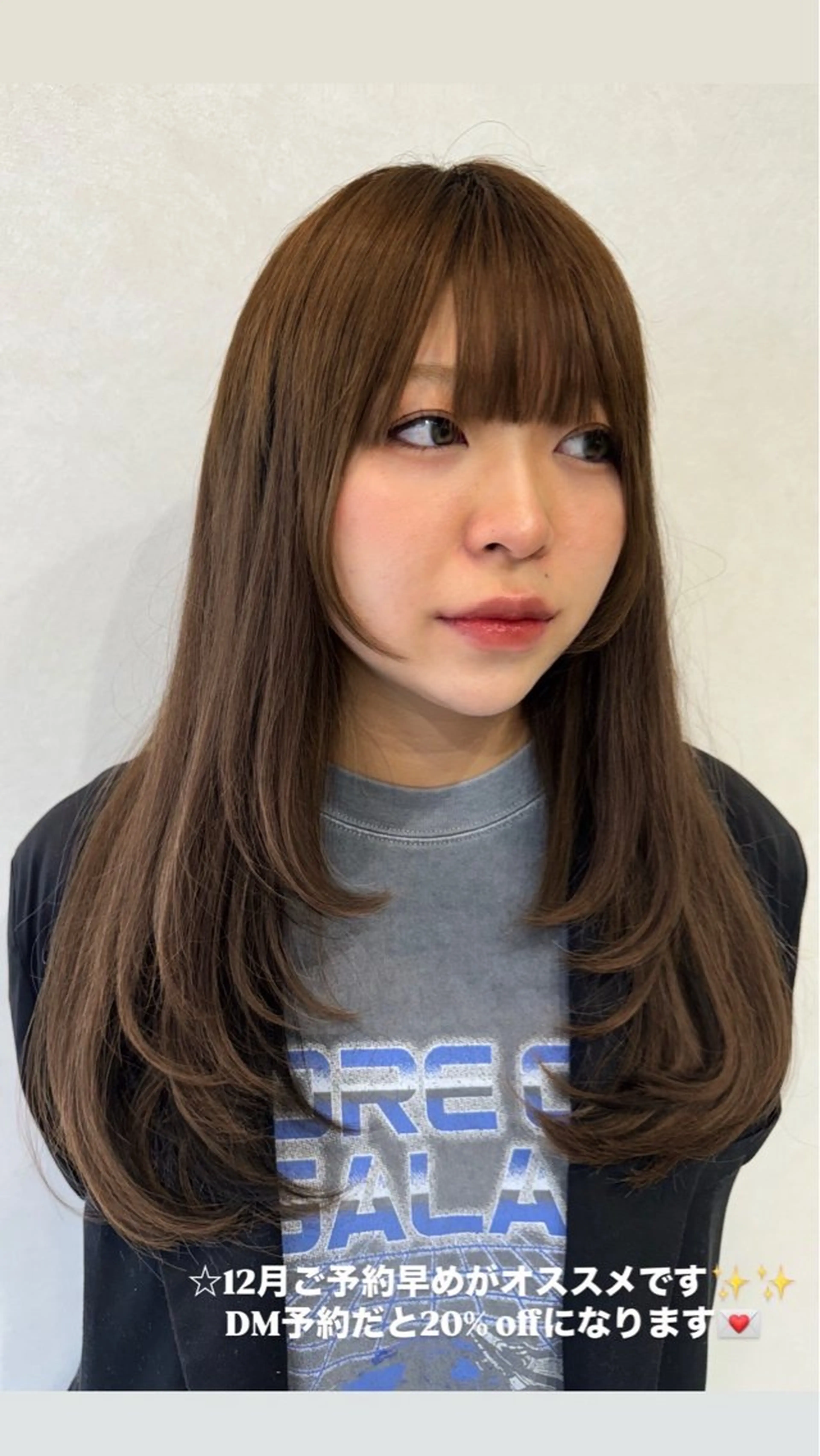 ロング エクステ レイヤーカット 小顔カット 辻田 七海のヘアスタイル