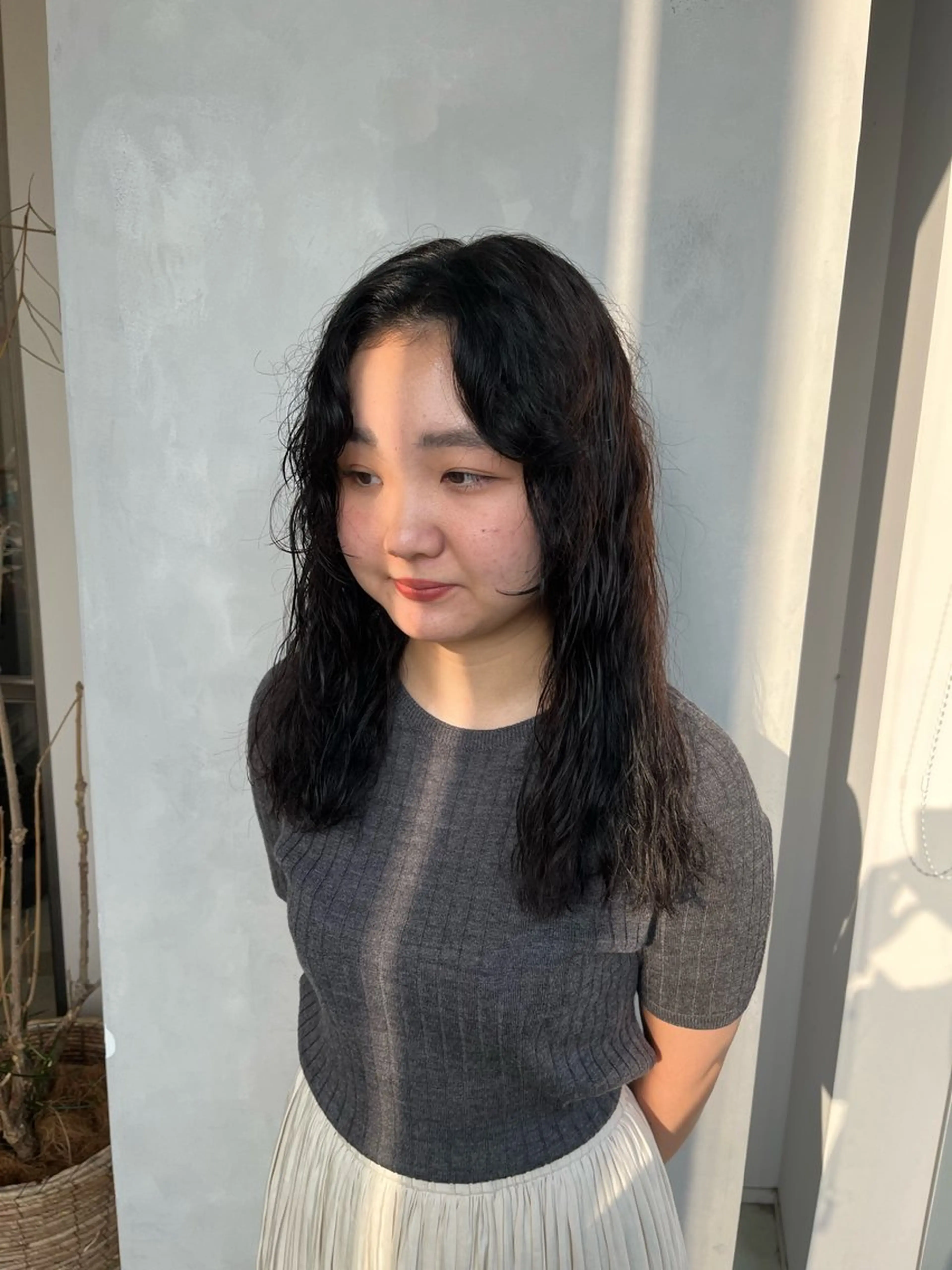 セミロング パーマ カット パーマ トリートメント ボブ/ベージュ/ パーマ🪿近森ゆいのヘアスタイル