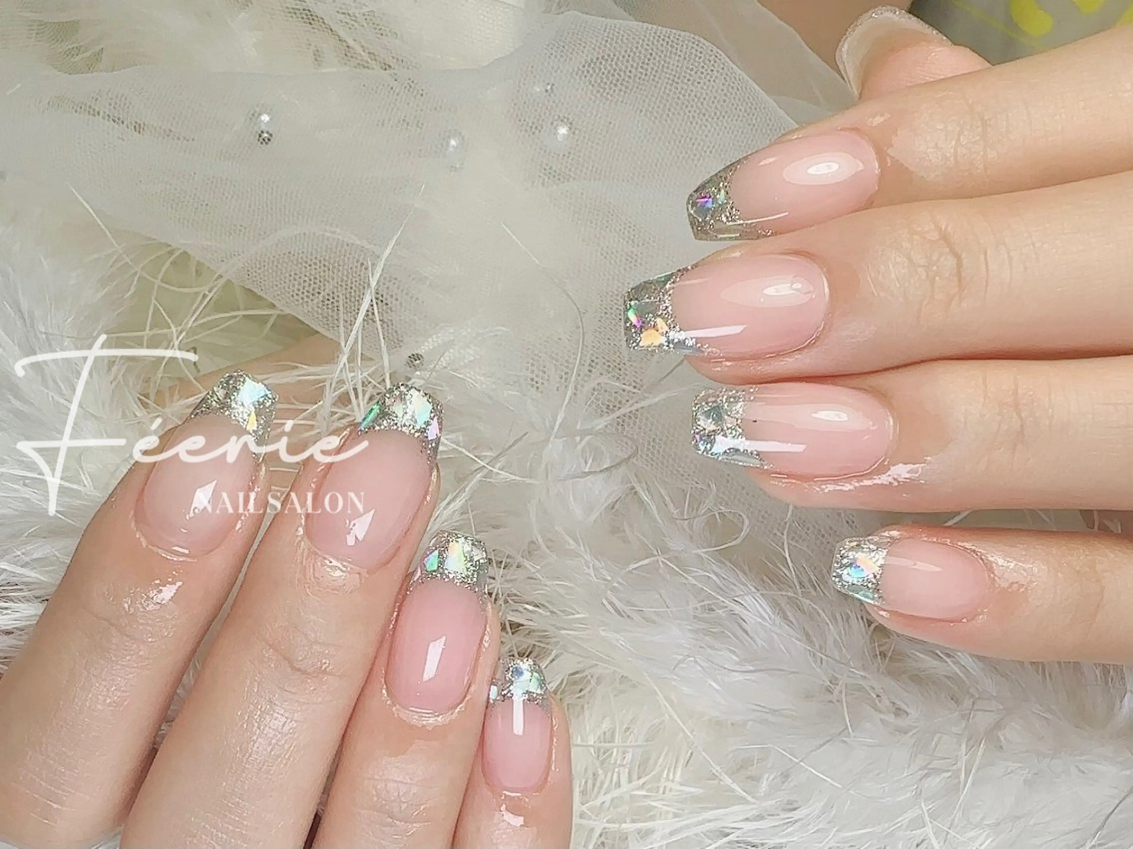 ネイル クリアネイル フットネイル フレンチネイル ジェルネイル 韓国ネイル ハンドネイル ハンドケア nail salon Feerieのネイルデザイン