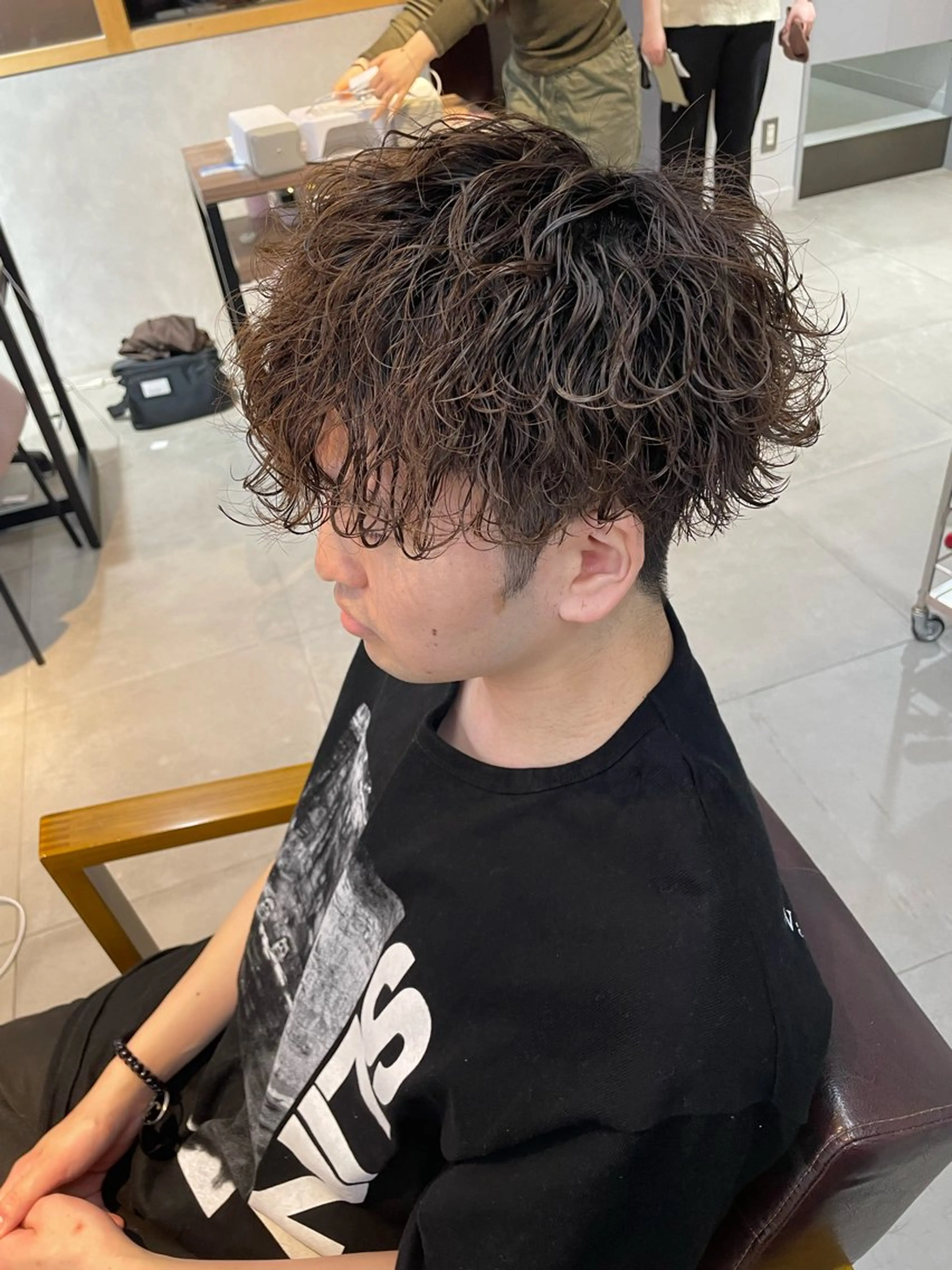 ミディアム パーマ メンズ カット パーマ 辻堂メンズ特化 YU-YAのヘアスタイル