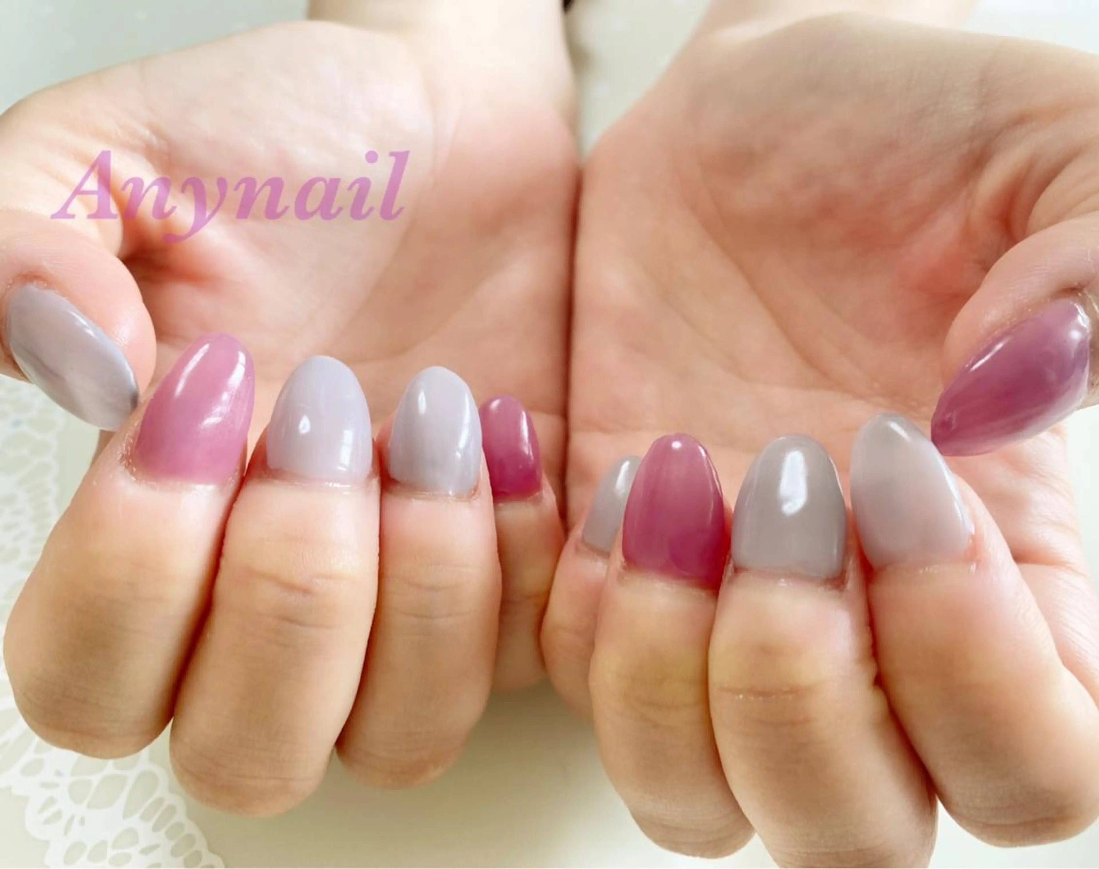 ネイル ブルー ワンカラーネイル スカルプネイル ハンドネイル 岩澤 恵子のネイルデザイン