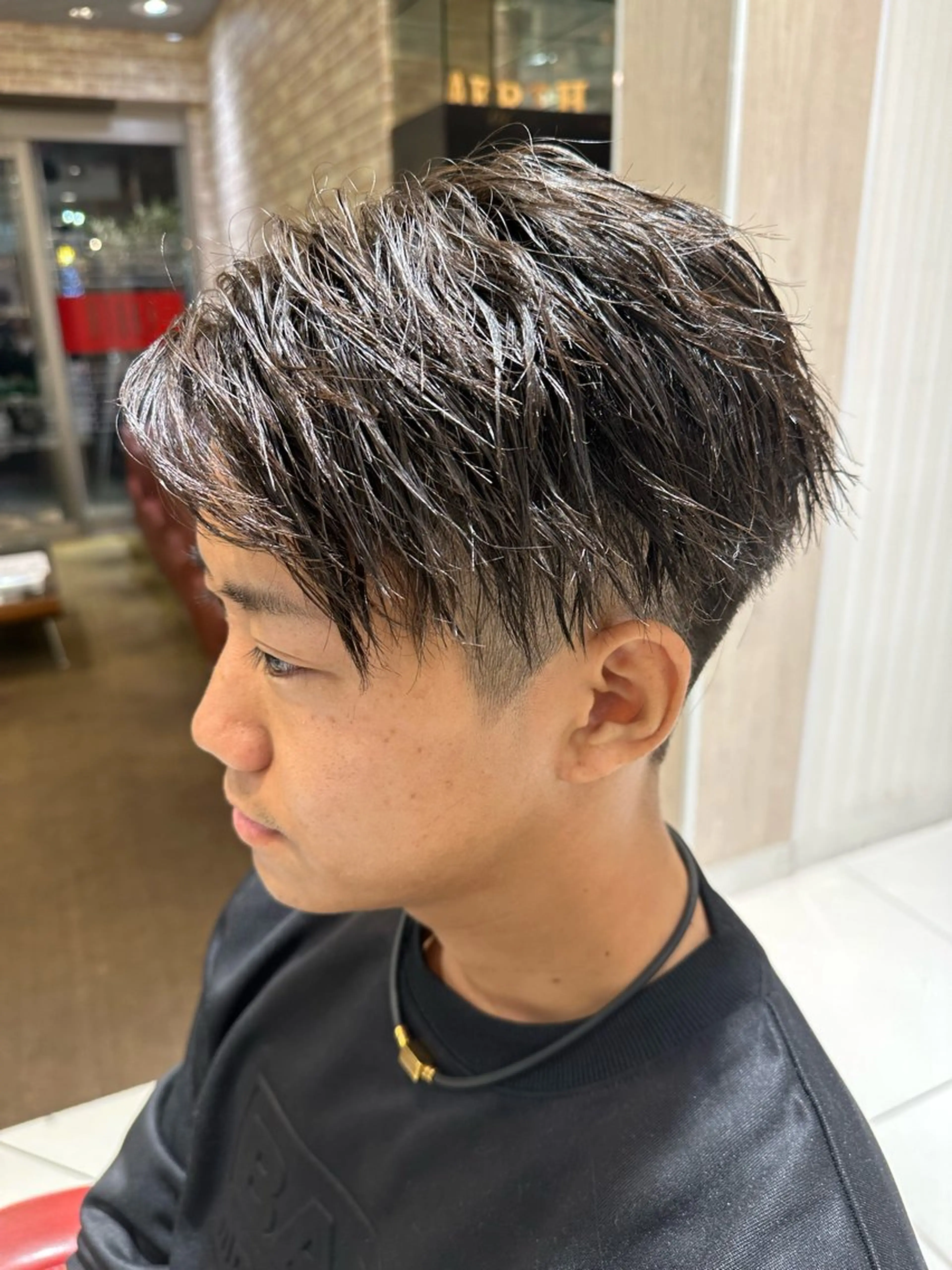 ショート パーマ メンズ メンズパーマ メンズツイストパーマ 波巻きパーマ ツイストパーマ 💈メンズ特化 美容師サキ💈のヘアスタイル