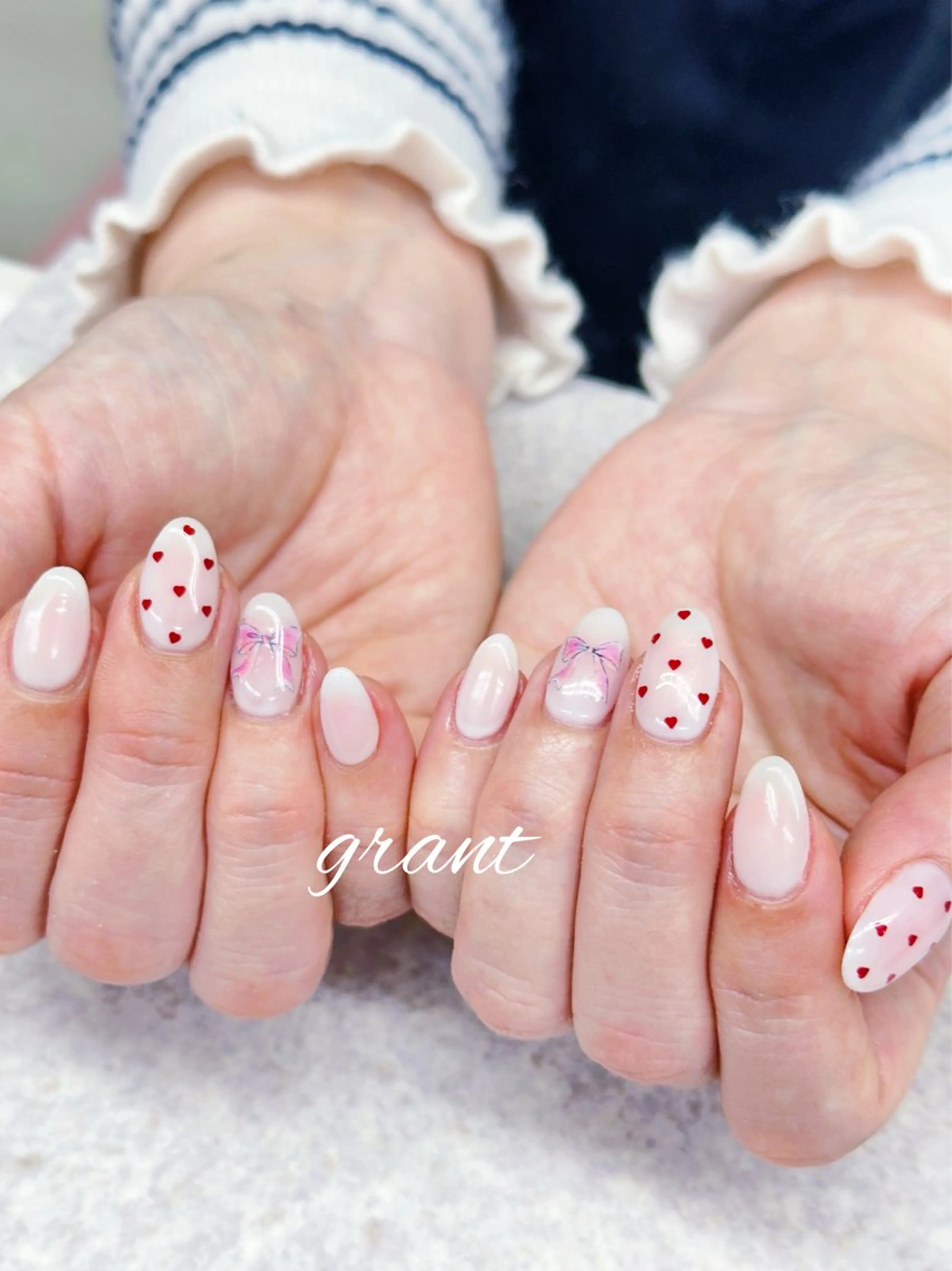 ネイル バレンタイン 冬ネイル ハンドネイル nail salon grant所属・nailsalon grantのネイルデザイン