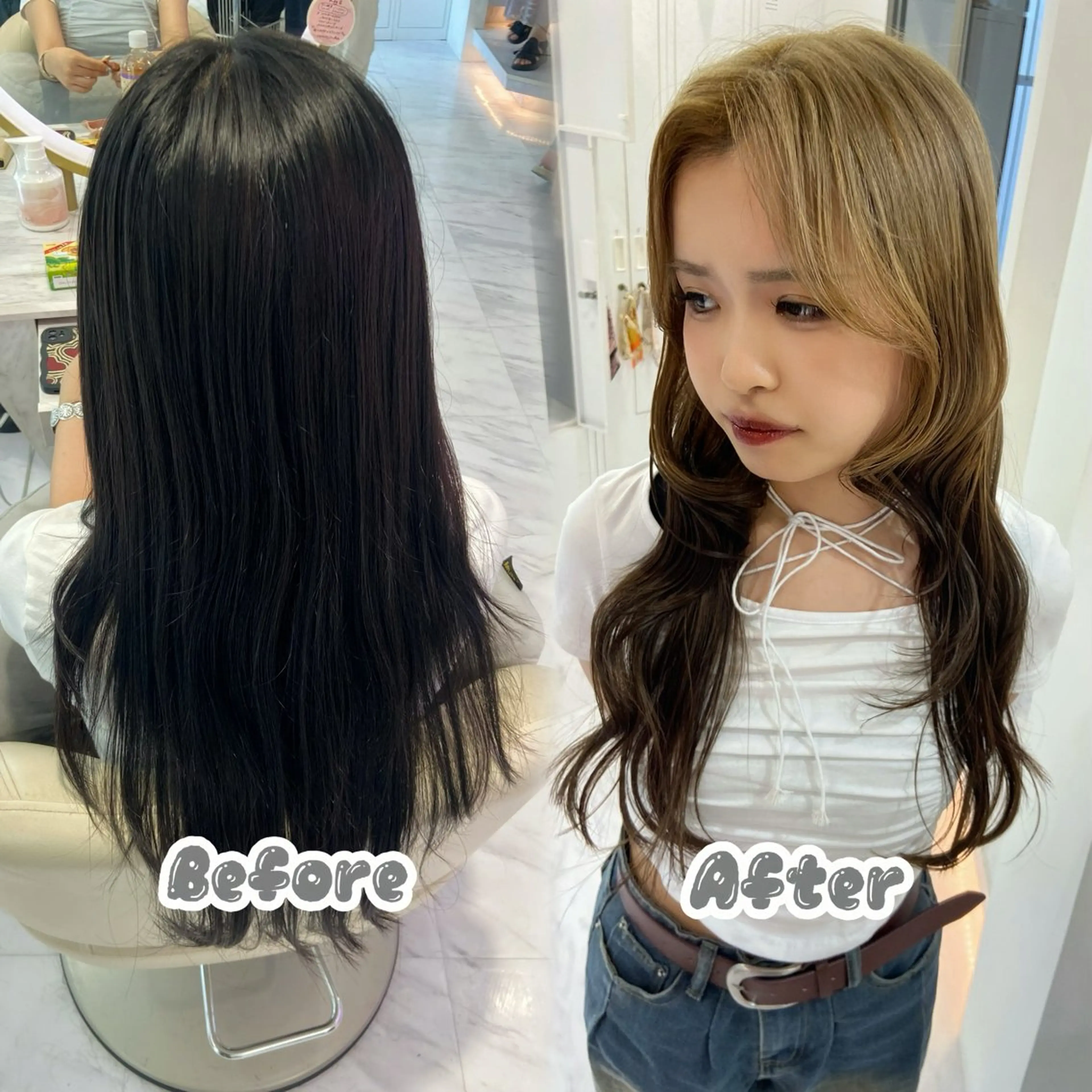 ロング カラー カット ヘアカラー 名駅/ハイトーン /Y2k/YUNAのヘアスタイル