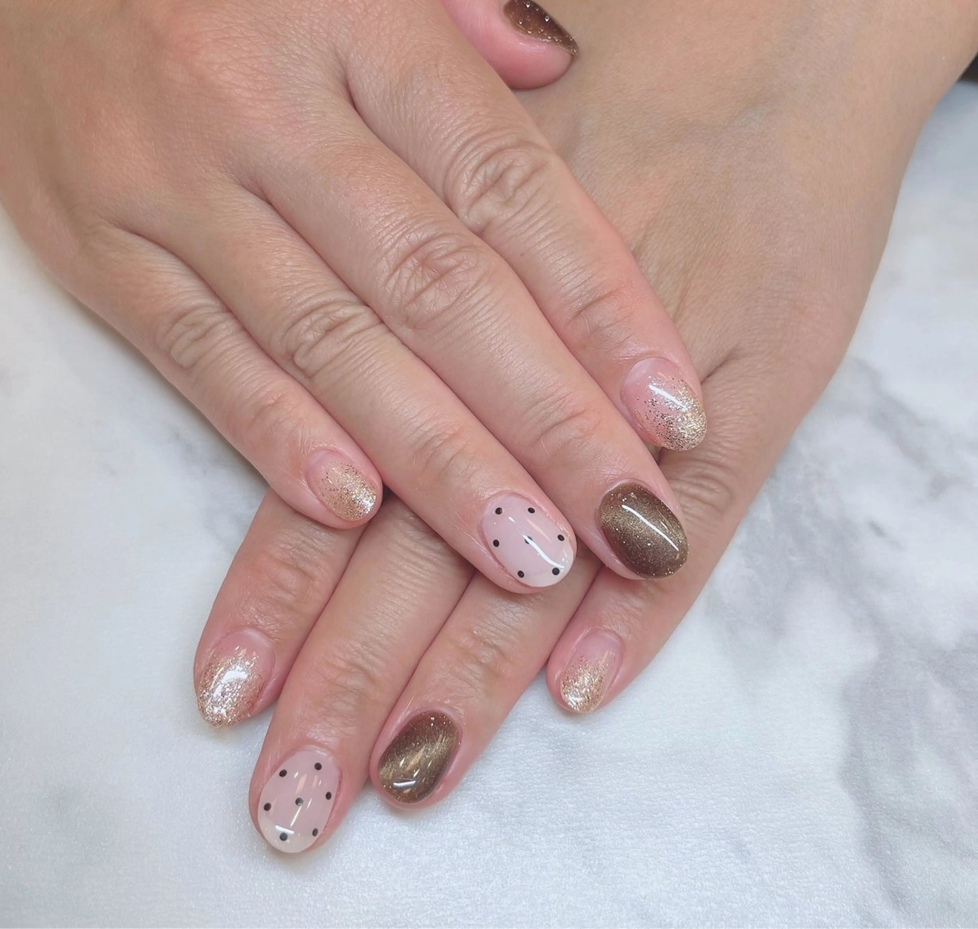 ネイル ラメ(グリッター) ハンドネイル 渡邉 真衣のネイルデザイン