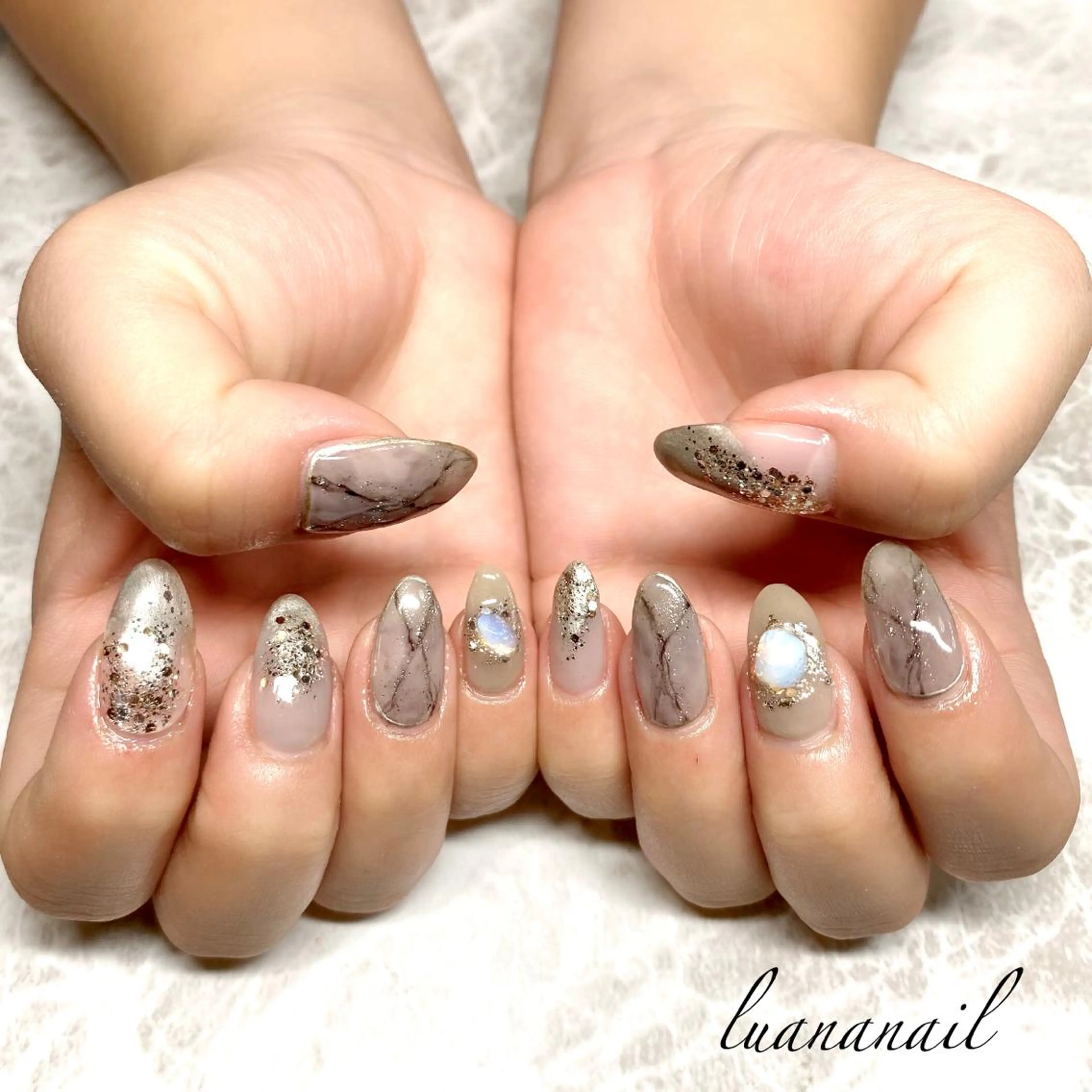 ネイル ロングネイル ニュアンスネイル luana nailのネイルデザイン