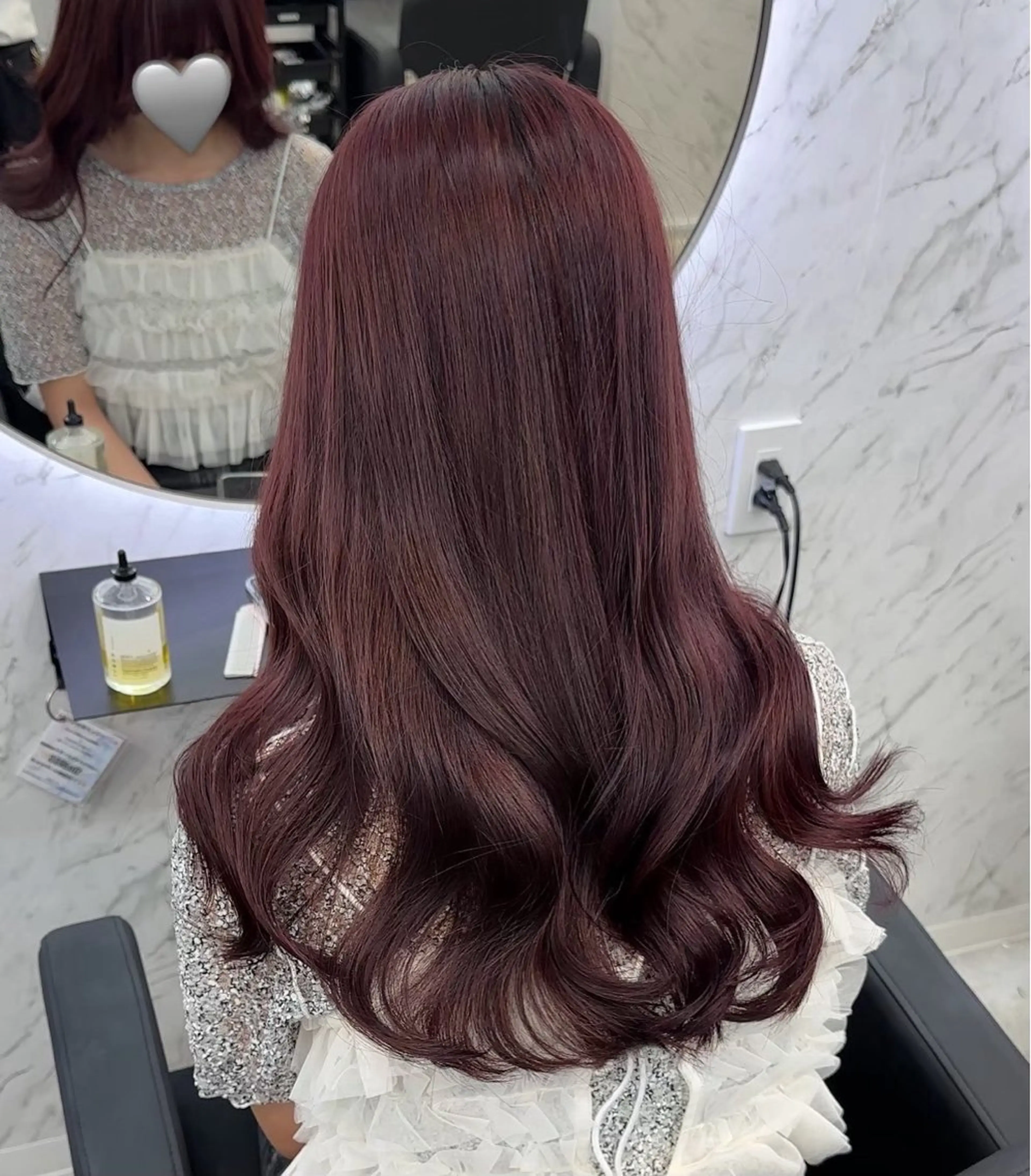 ロング カラー ボルドーカラー ヘアカラー hair salon dot. mooda 韓国風サロン 町田店所属・韓国風ヘア🎀🩶 /♡𝓝𝓸𝓪♡のヘアスタイル