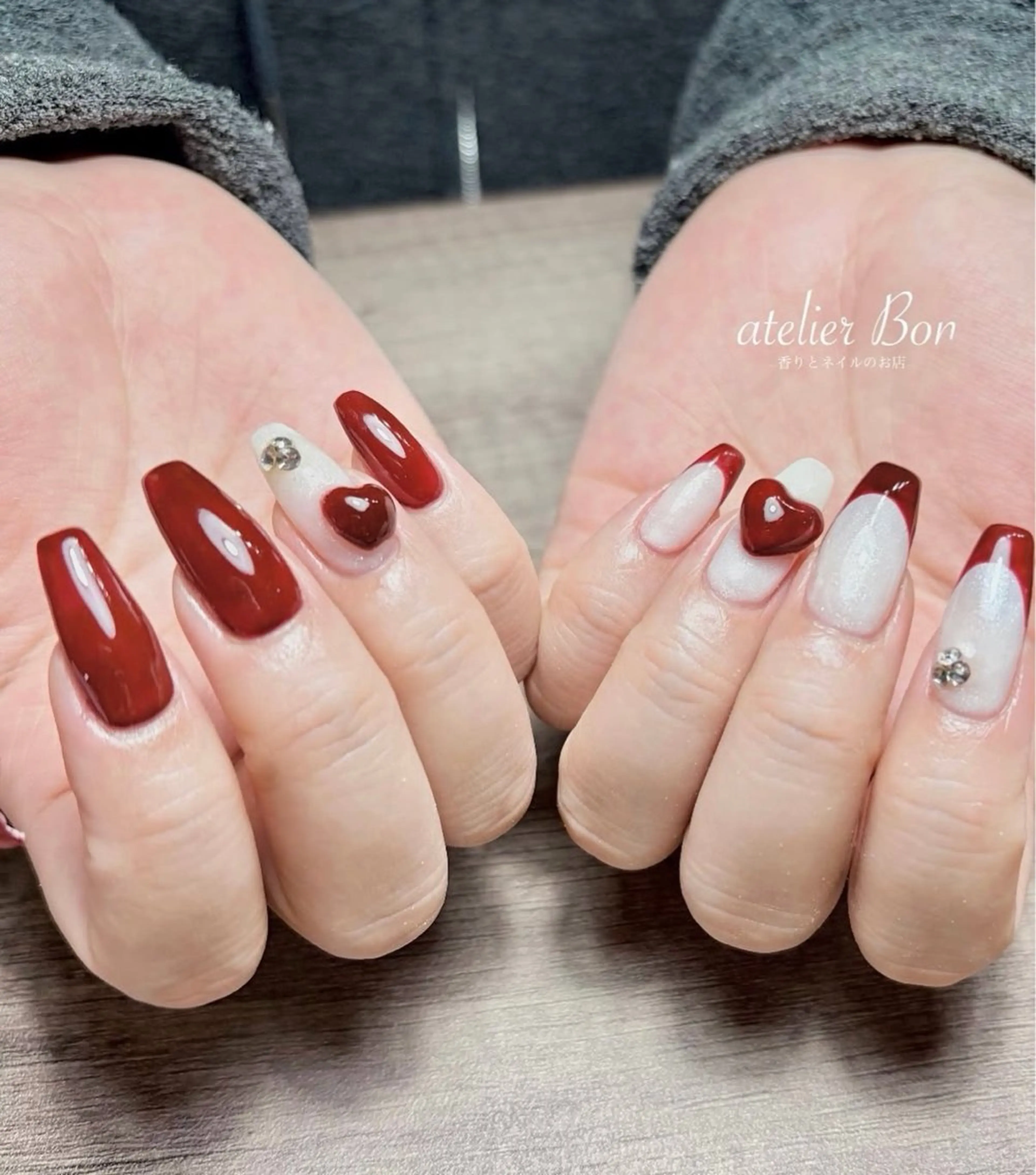ネイル ハート ハンドネイル atelier Bon所属・atelierBon 🌿REIのネイルデザイン