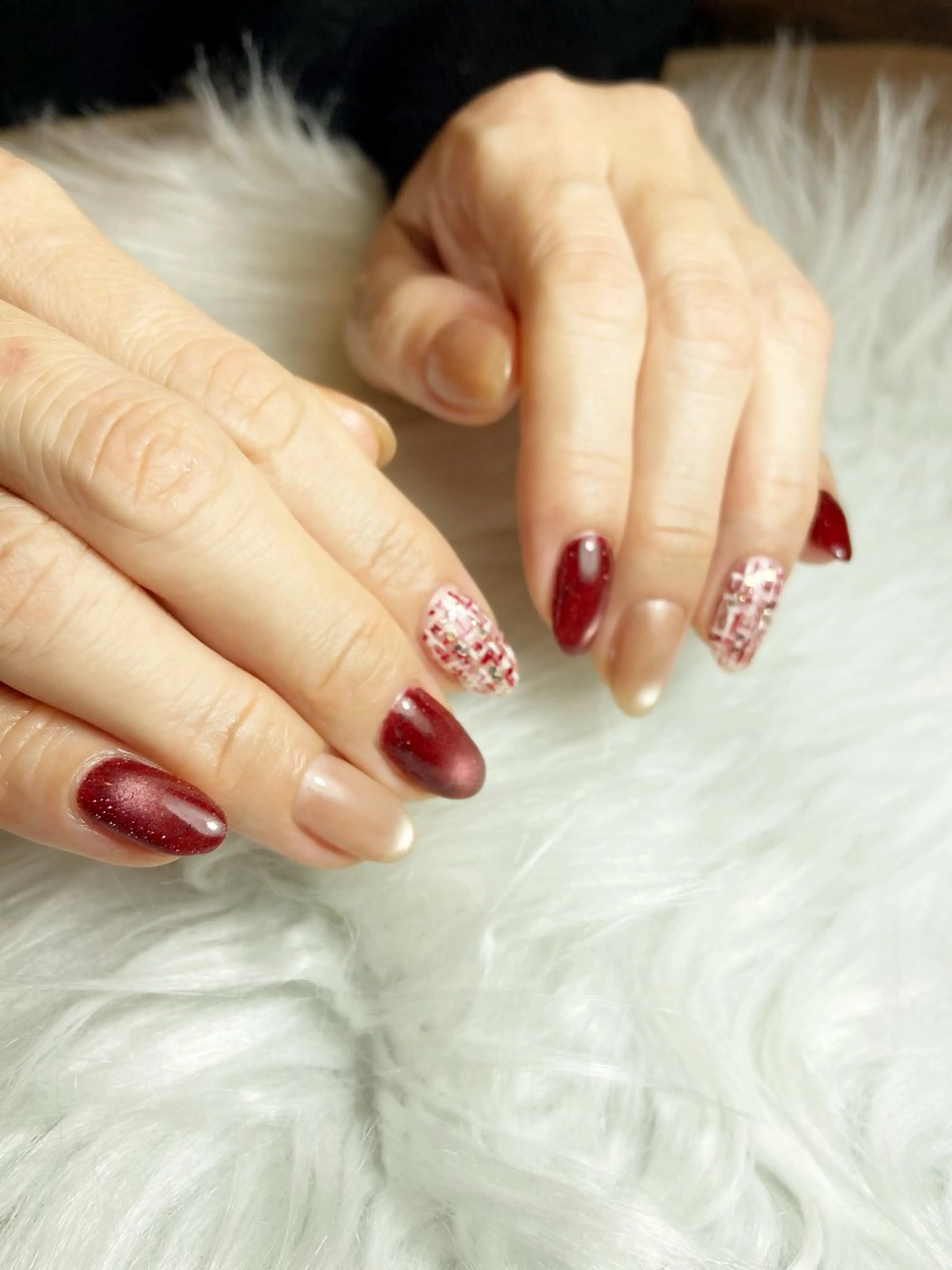 ネイル フラッシュネイル マグネットネイル ツイードネイル ハンドネイル D’accord Rikoのネイルデザイン