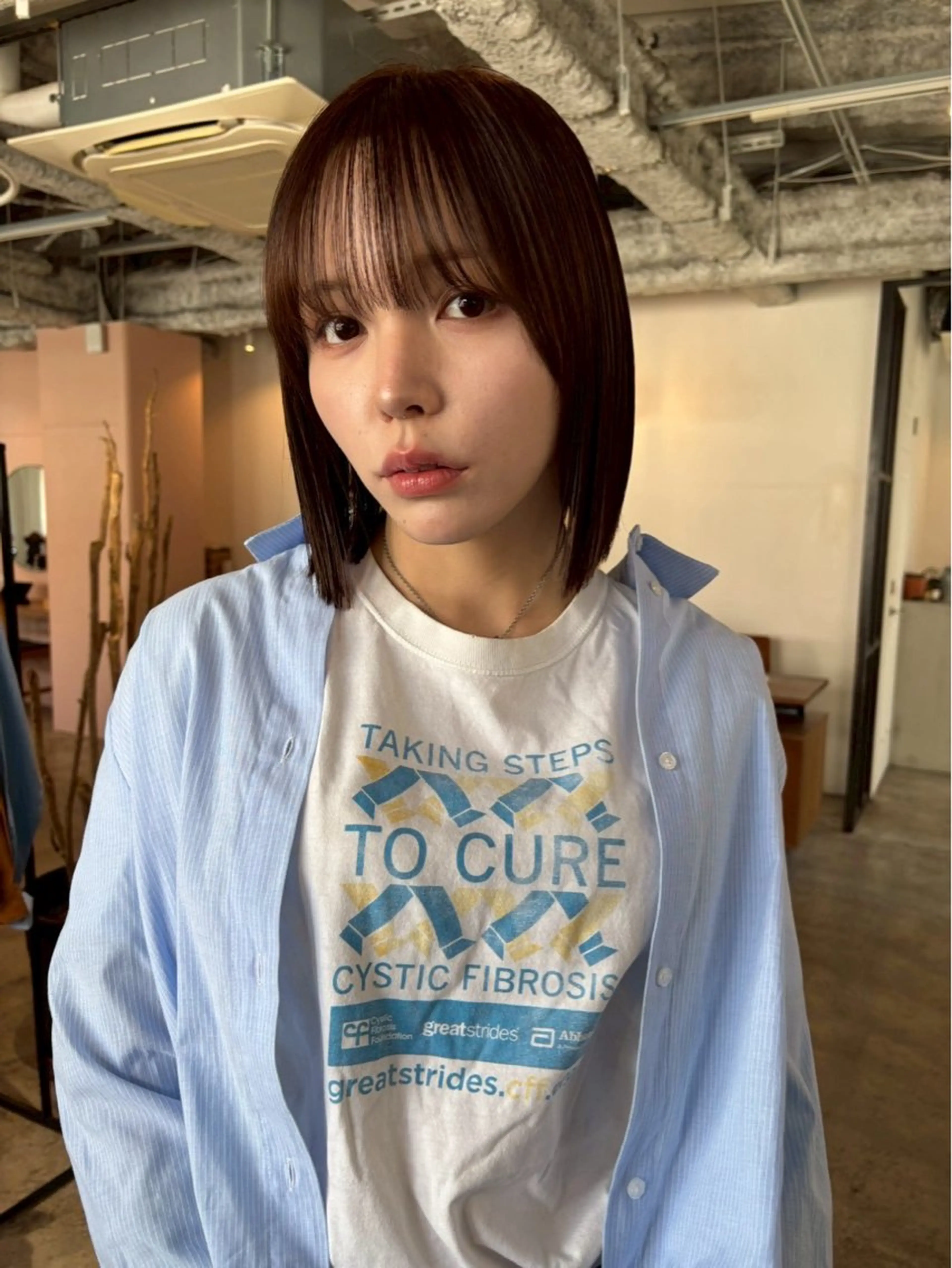 ショート カラー ショートボブ アディクシーカラー ベージュカラー 黒髪 ブリーチ カット ヘアカラー トリートメント CEINE【セーヌ】 三軒茶屋のヘアスタイル