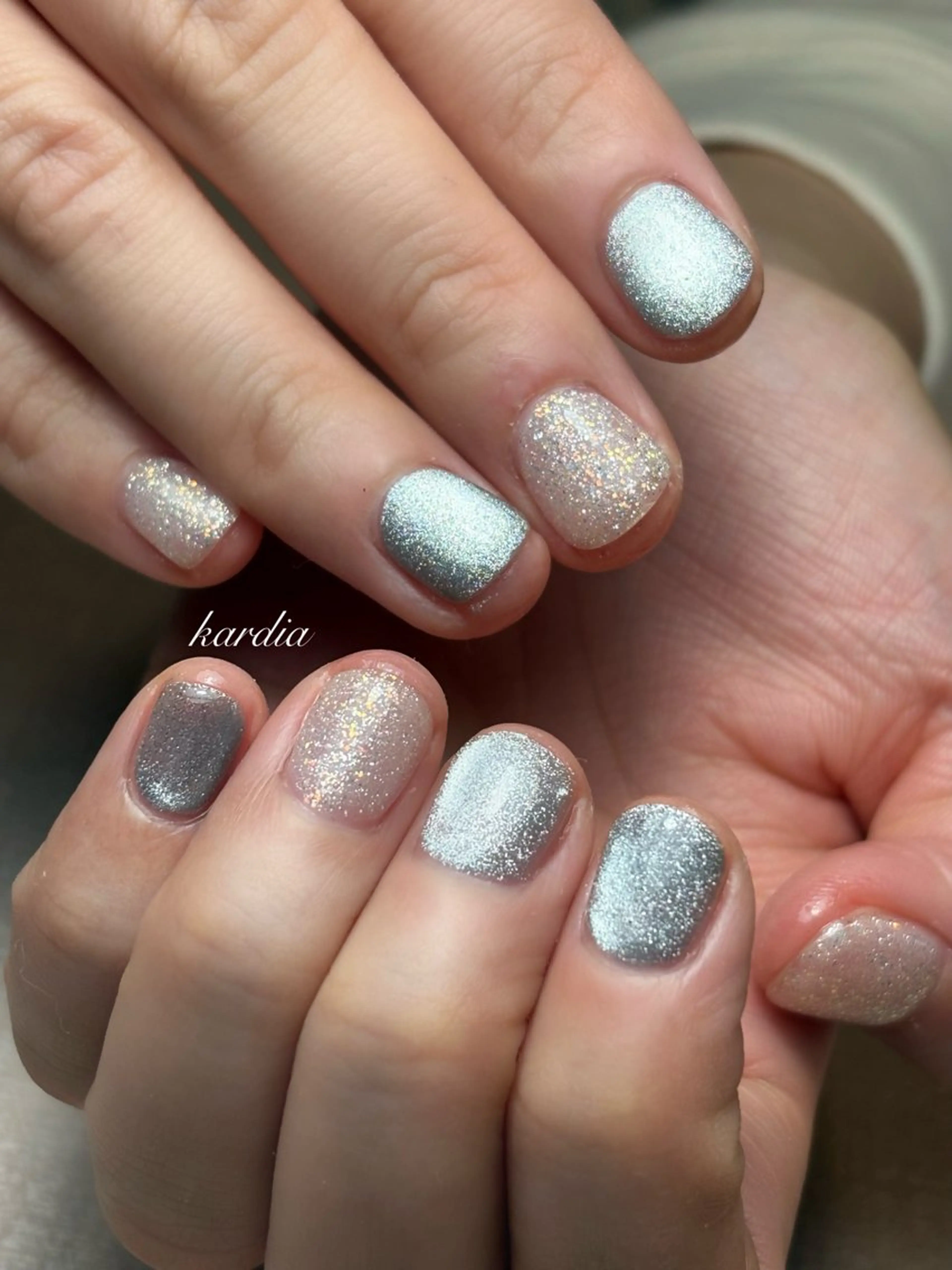 ネイル ハンドネイル καρδιά -ｶﾙﾃﾞｨｱ-のネイルデザイン