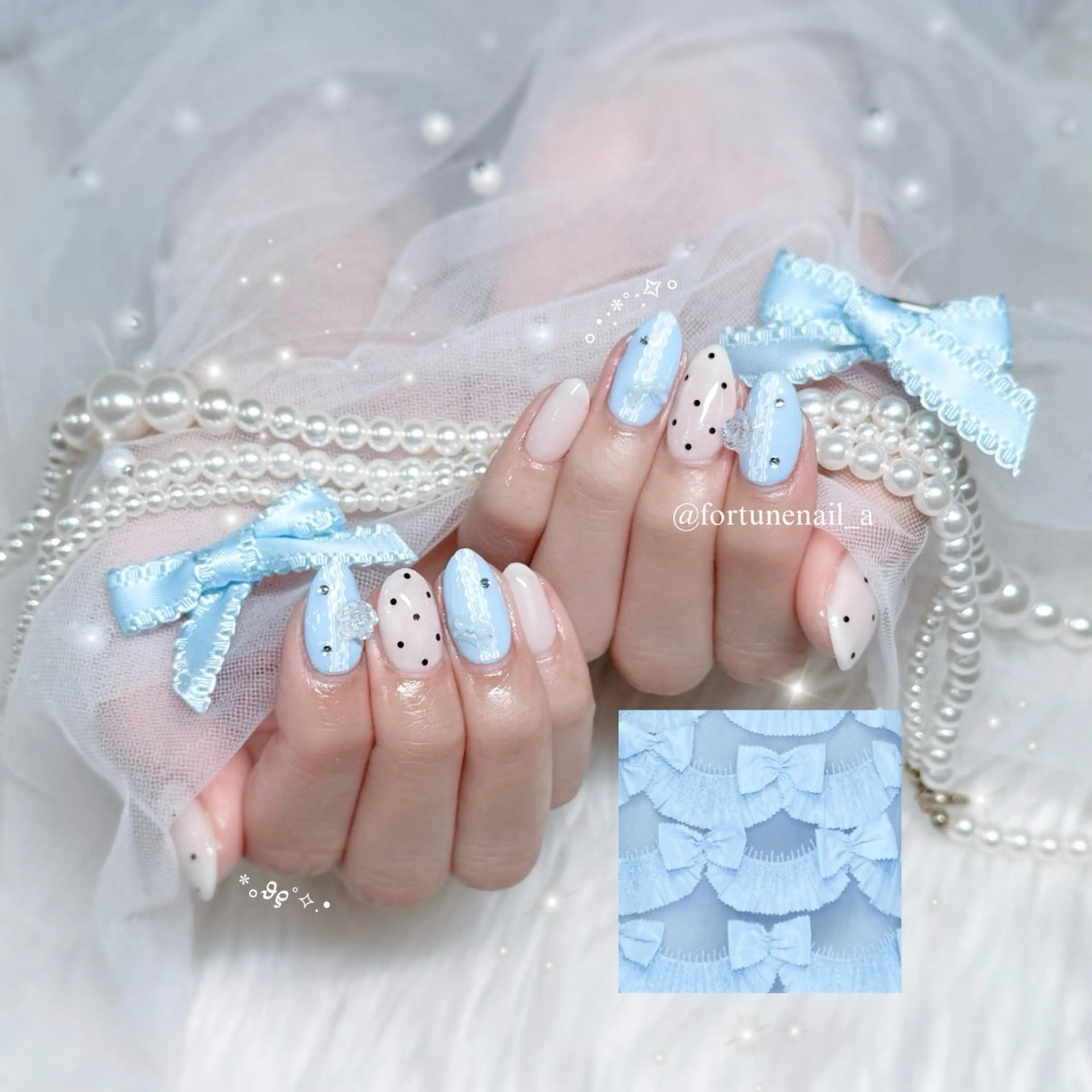 ネイル ハンドネイル ✩.*🩵 aoi🩵のネイルデザイン