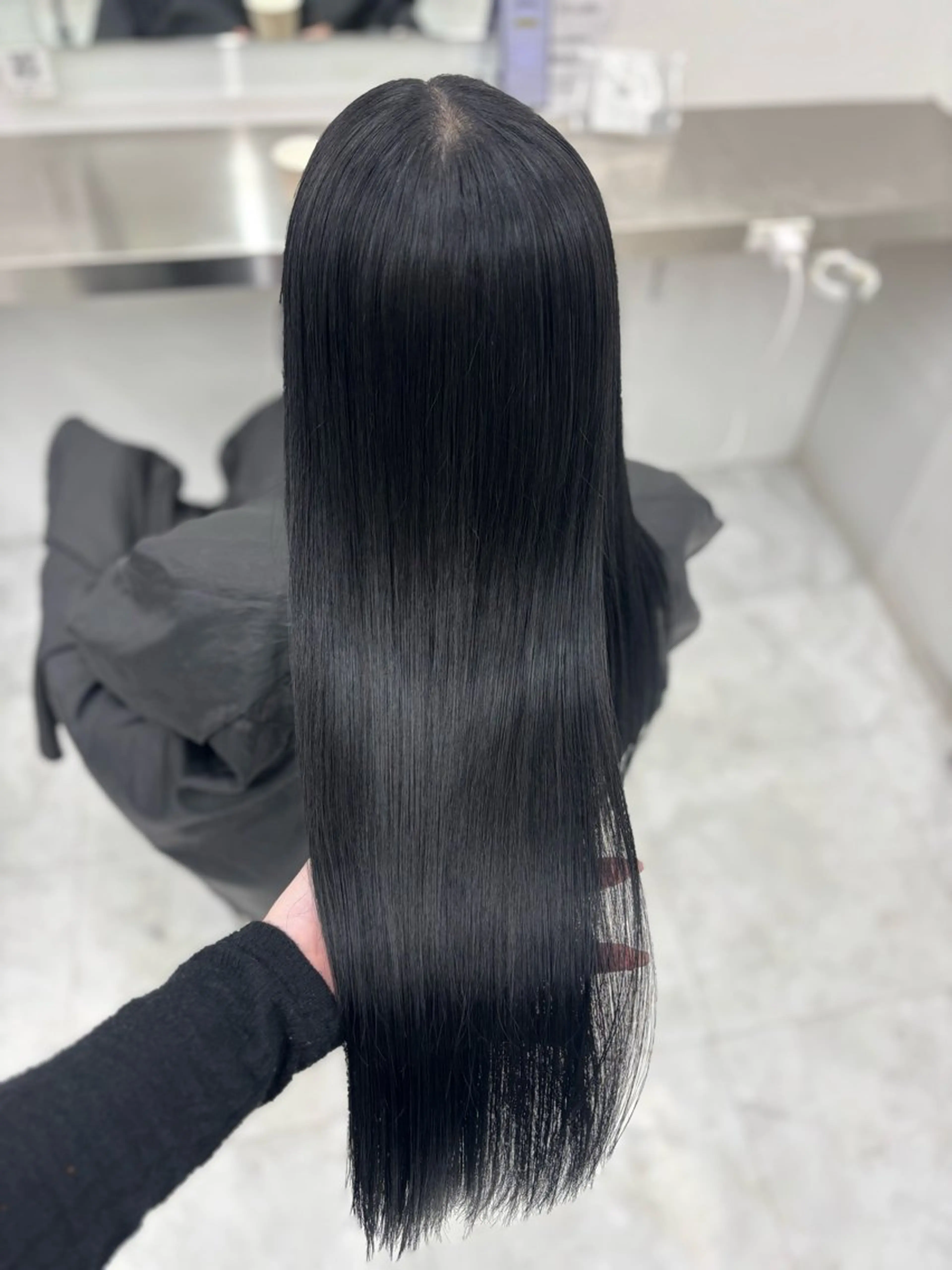 ロング カラー カット ヘアカラー 縮毛矯正 トリートメント 韓国風暗髪ヘア🤍 🫧MIREIのヘアスタイル